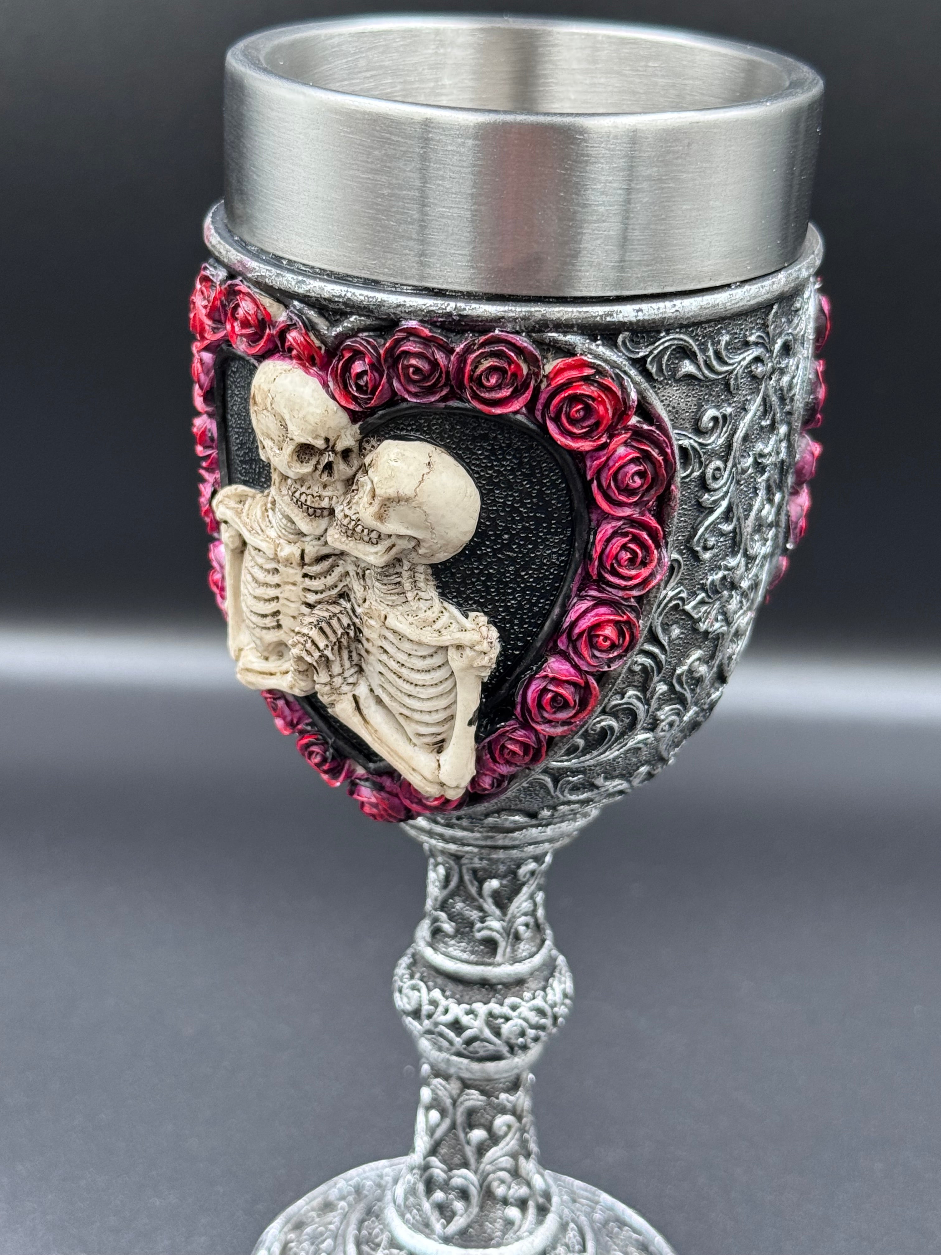 To Have and To Hold Skeleton Lovers Goblet 19.5cm