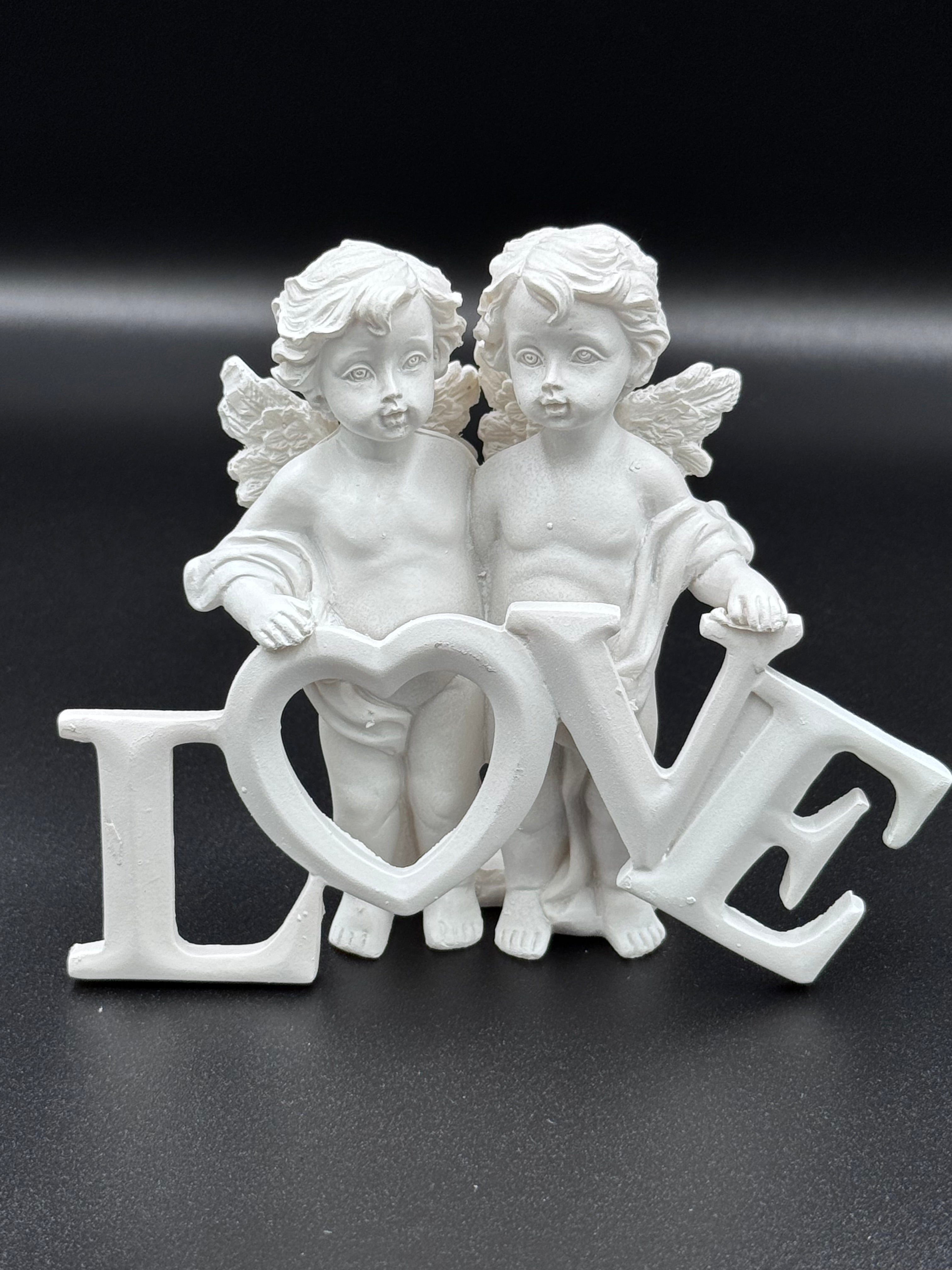 Cherub Couple Standing with Love Figurine 10cm