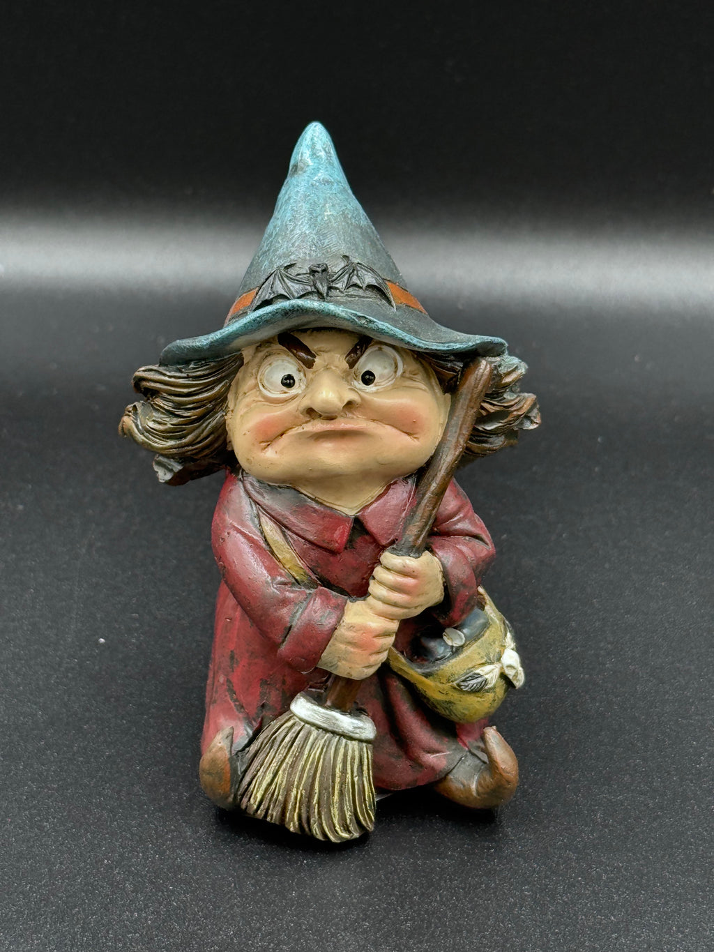 Toil Small Witch and Broomstick Figurine - 9.7cm