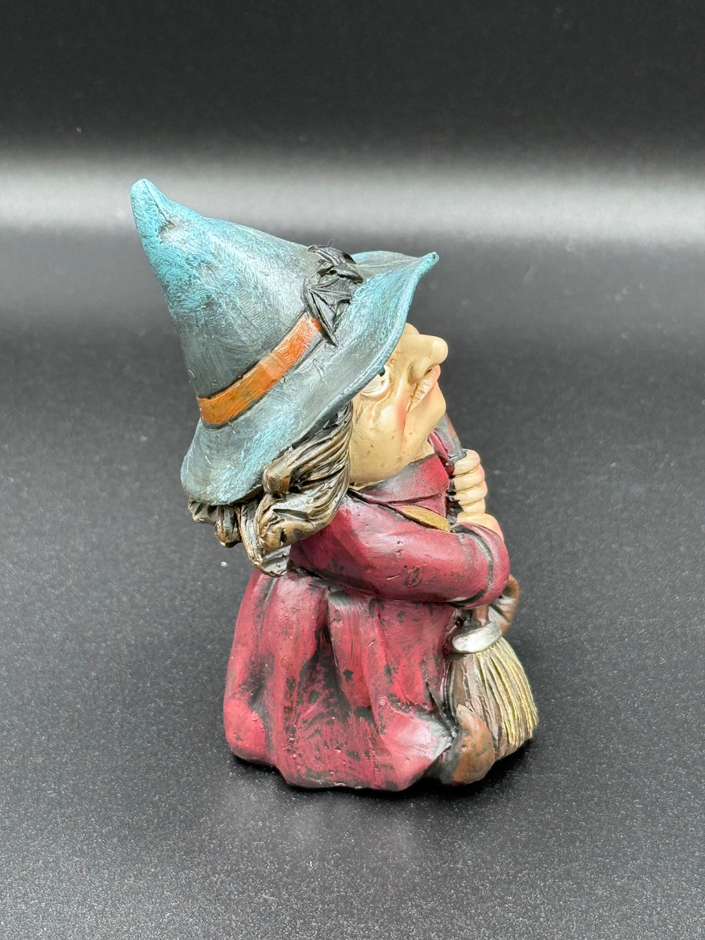 Toil Small Witch and Broomstick Figurine - 9.7cm