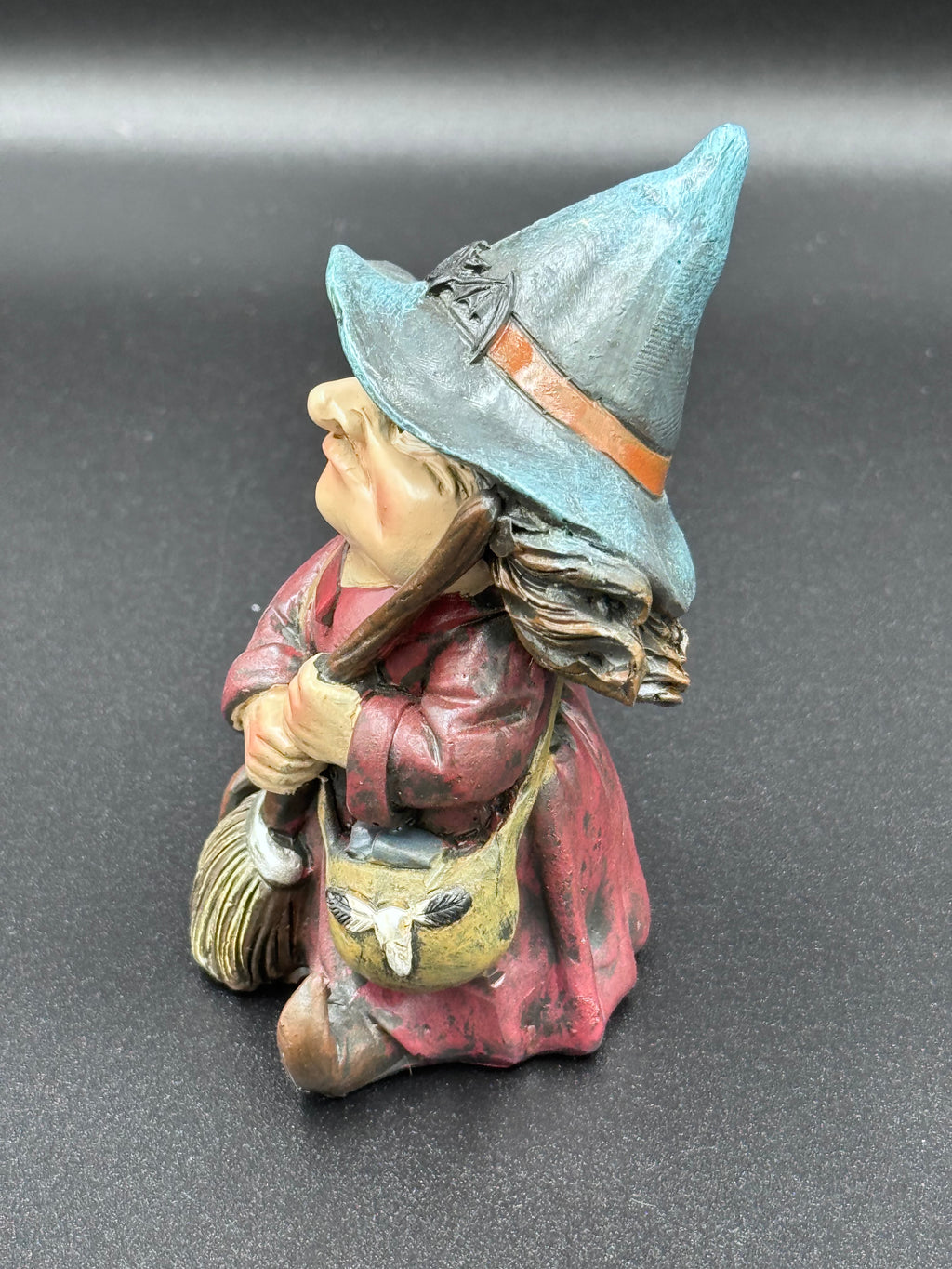 Toil Small Witch and Broomstick Figurine - 9.7cm