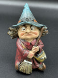Toil Small Witch and Broomstick Figurine - 9.7cm