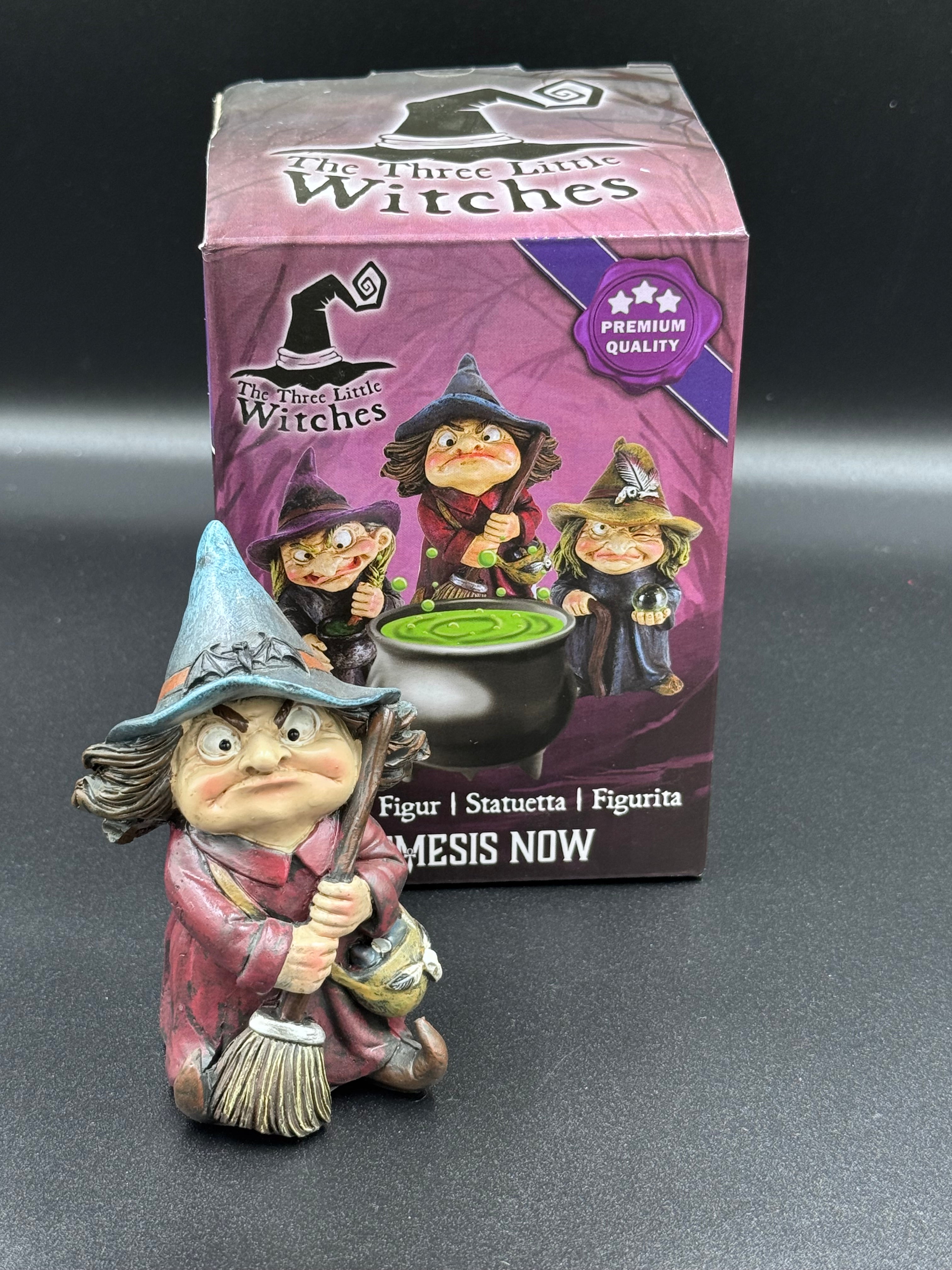 Toil Small Witch and Broomstick Figurine - 9.7cm