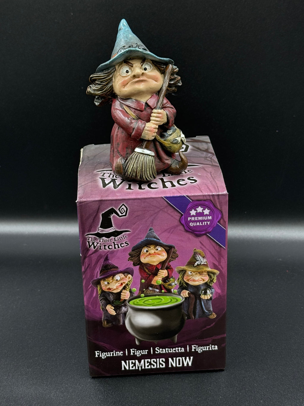 Toil Small Witch and Broomstick Figurine - 9.7cm