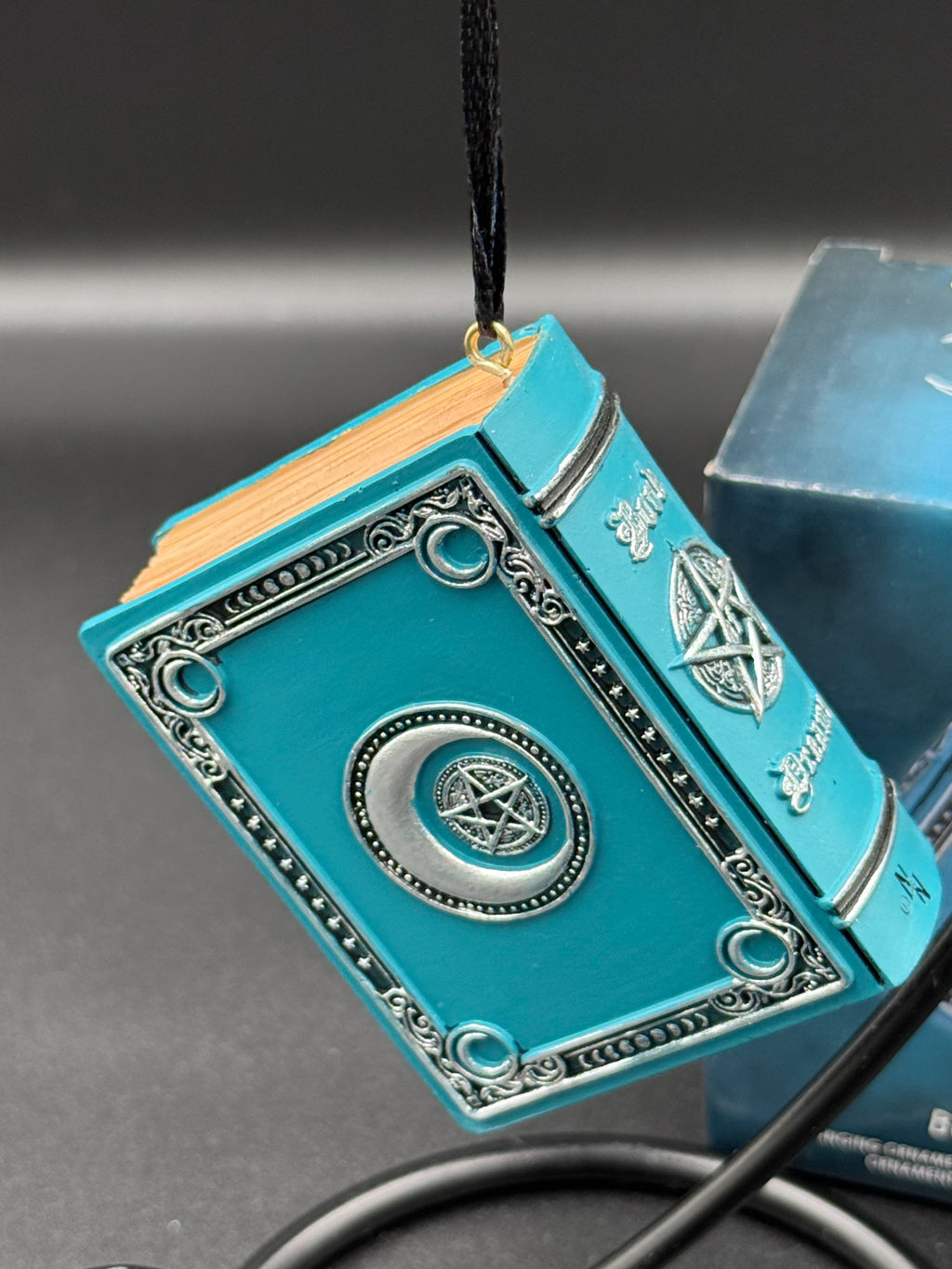Book of Dreams Hanging Ornament 7cm, Resin, Blue, Book of Dreams Hanging Ornament, Crescent Moon Design