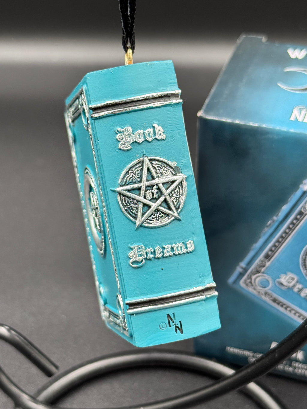 Book of Dreams Hanging Ornament 7cm, Resin, Blue, Book of Dreams Hanging Ornament, Crescent Moon Design