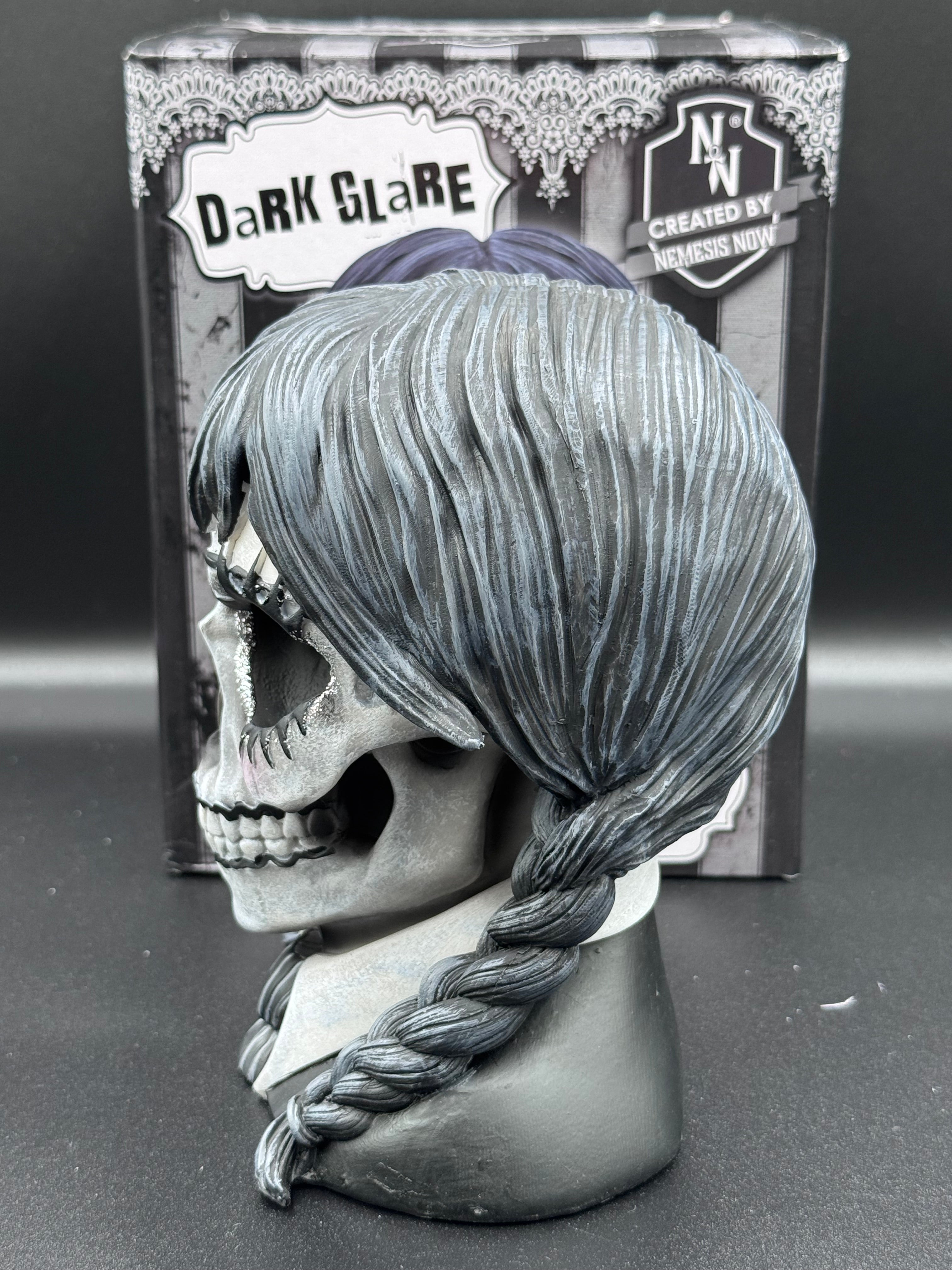 Dark Glare Gothic School Girl Skull by Nemesis Now