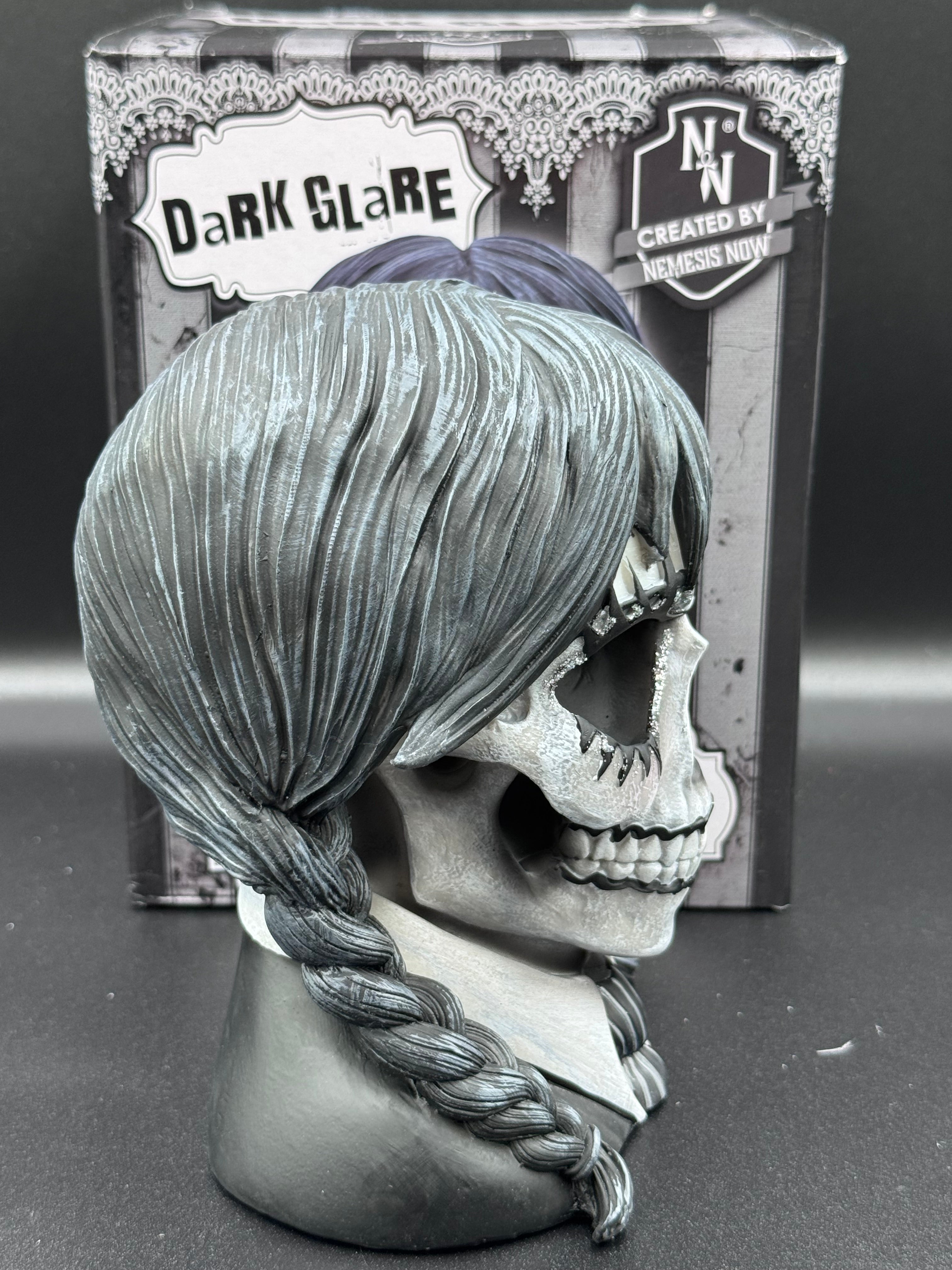 Dark Glare Gothic School Girl Skull by Nemesis Now
