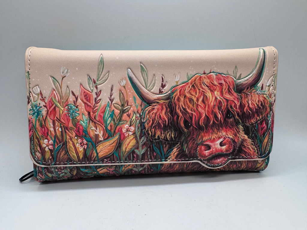 Highland Cow Embossed Purse 10cm