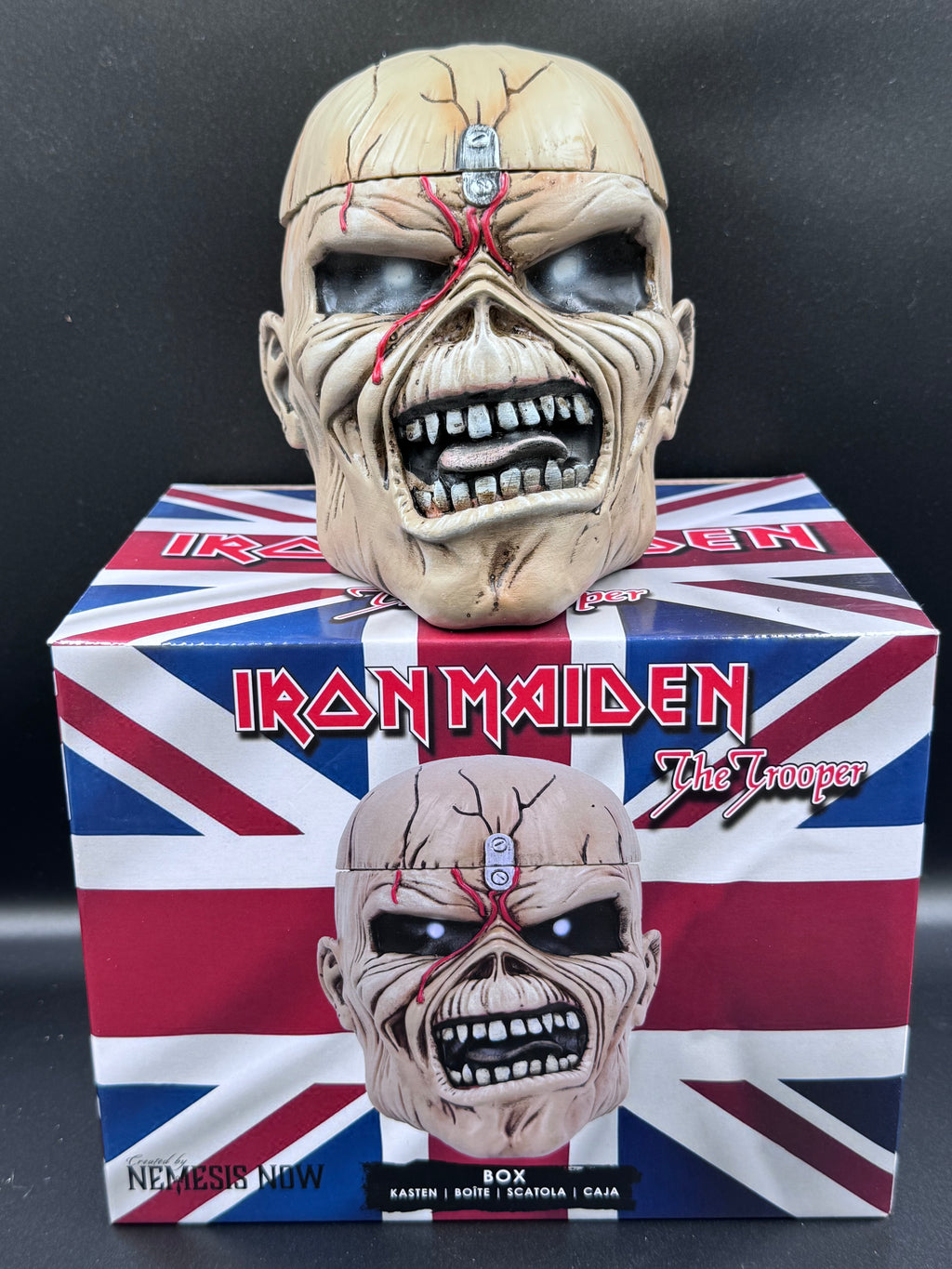 Iron Maiden Eddie The Trooper Head Trinket Box