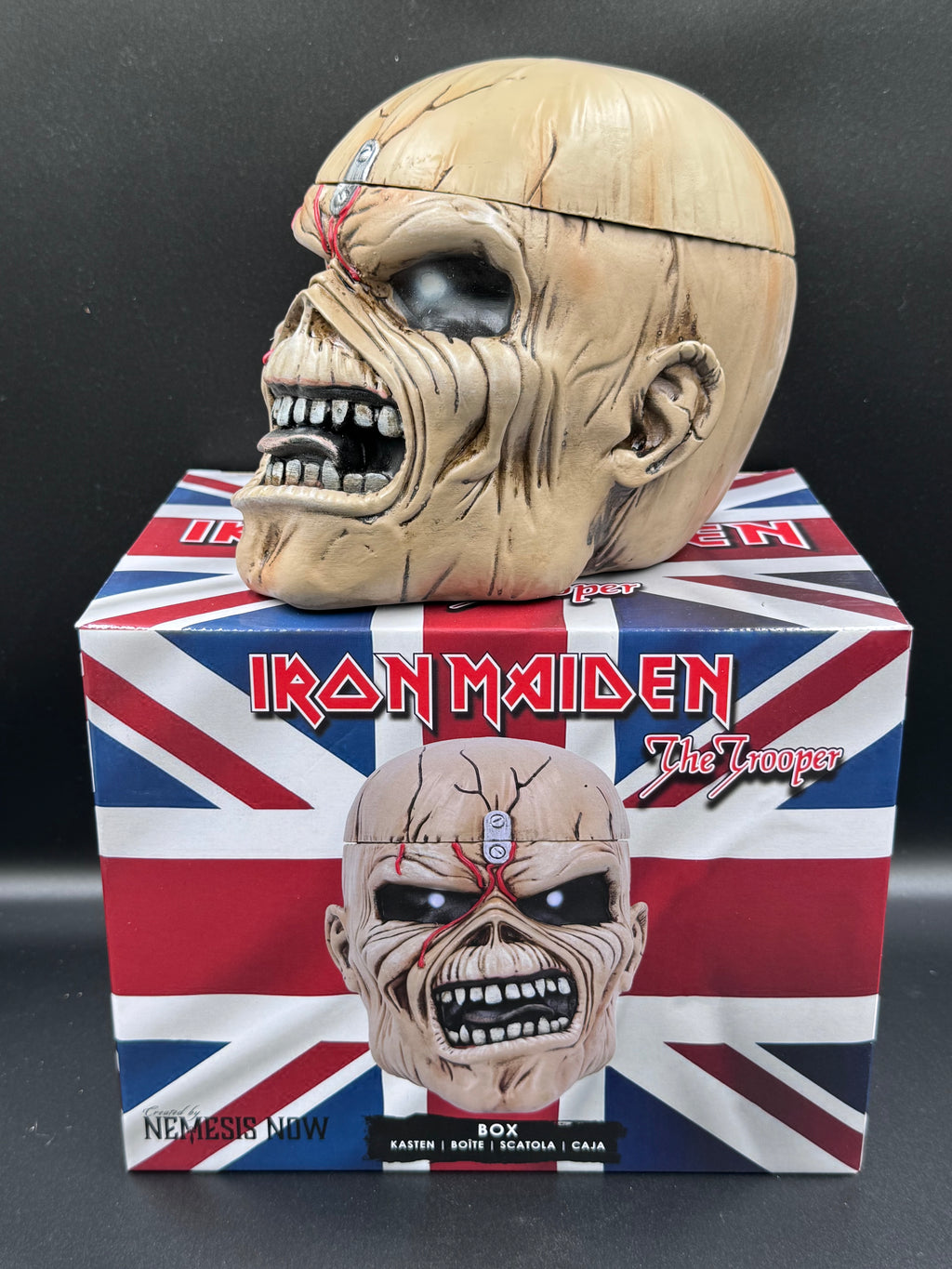 Iron Maiden Eddie The Trooper Head Trinket Box