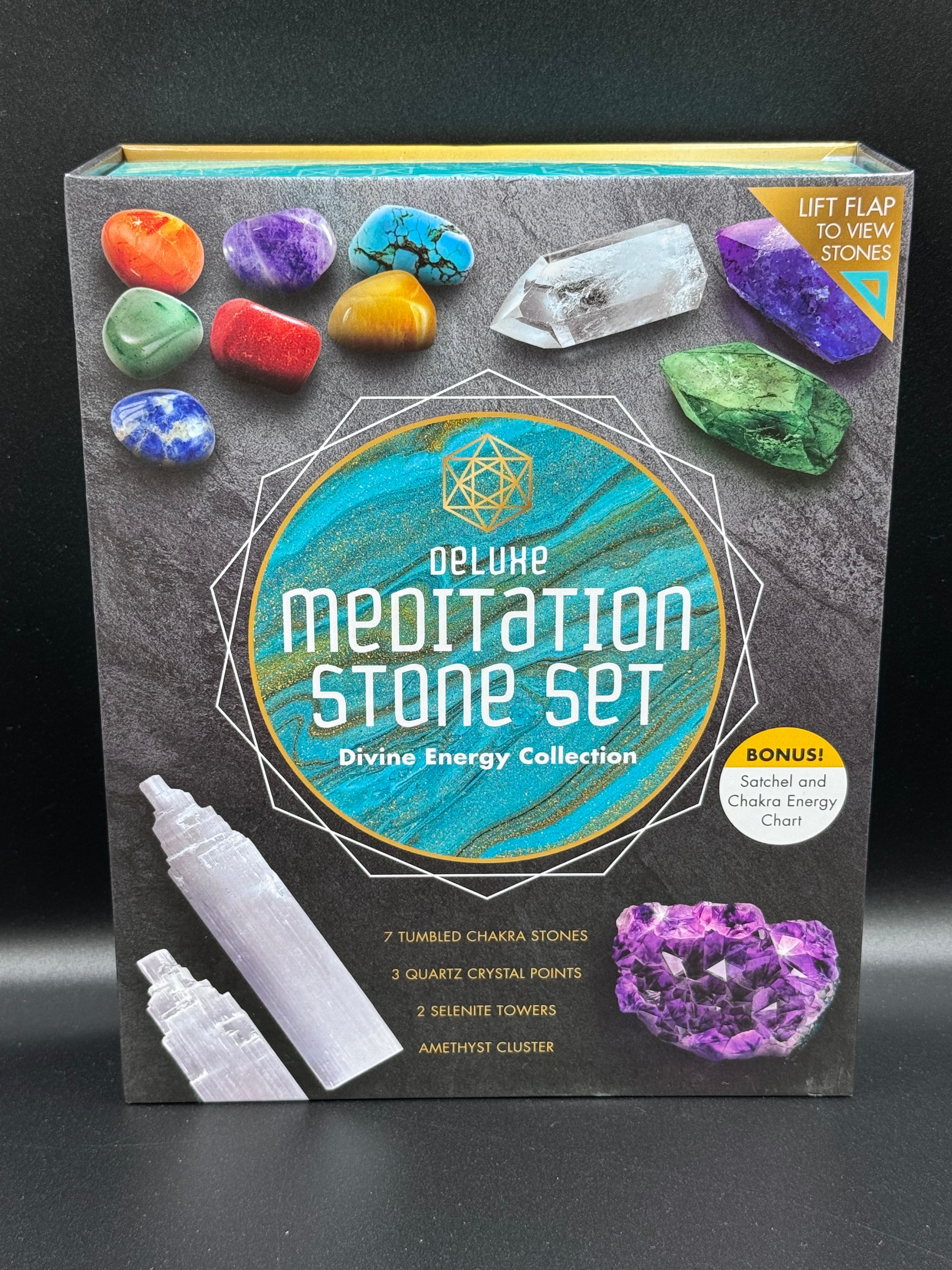 Deluxe Meditation Stone Set Power of Stone Divine Energy Stone Collection boxed