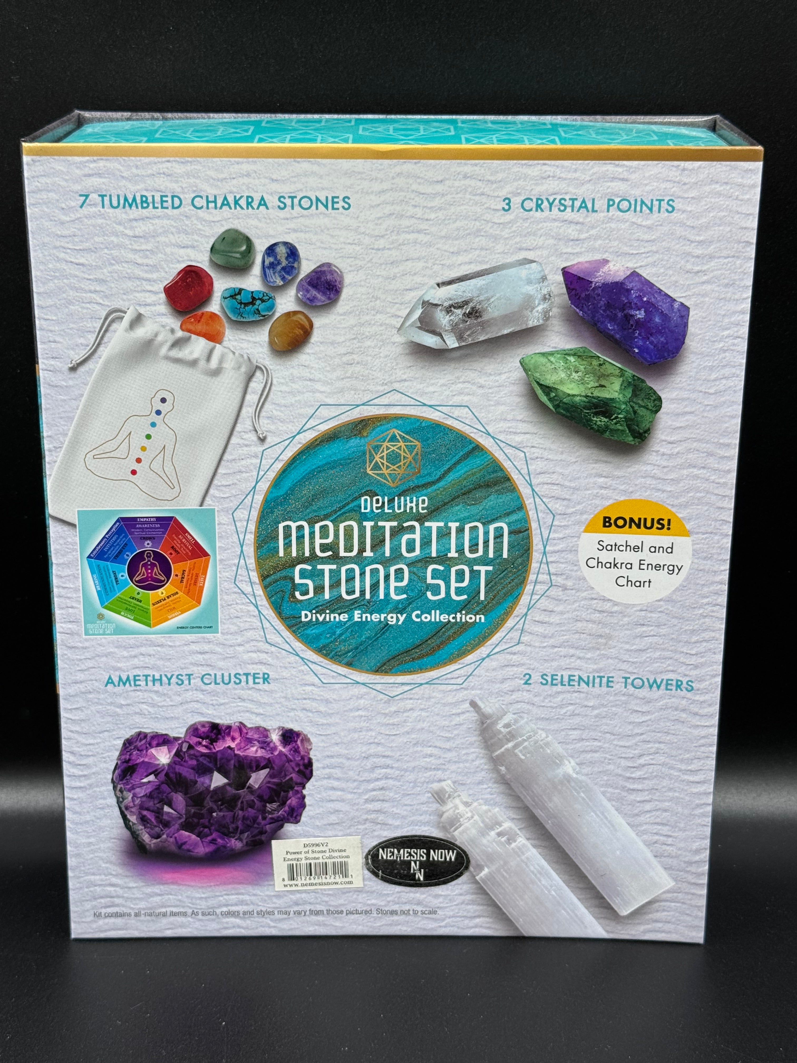 Deluxe Meditation Stone Set Power of Stone Divine Energy Stone Collection boxed