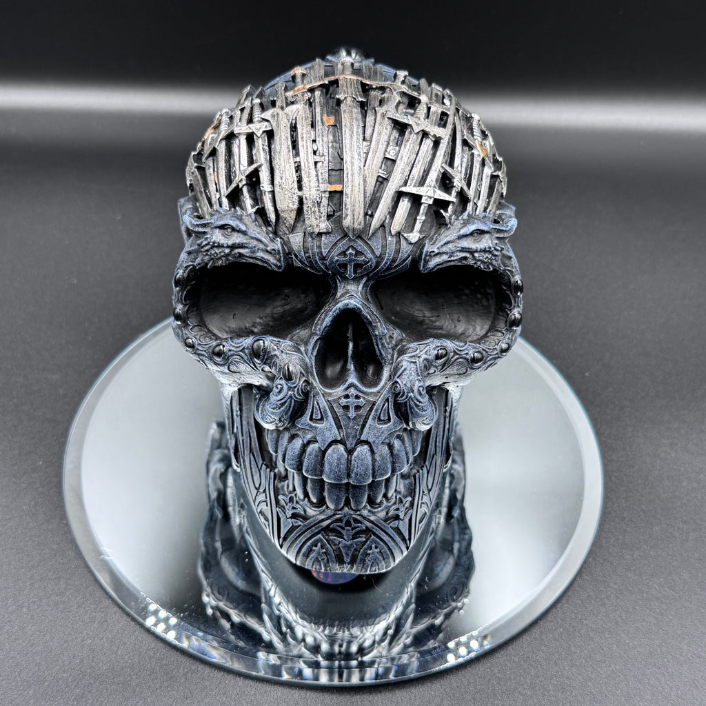 Sword Skull 18.5cm Figurine, Resin, Black