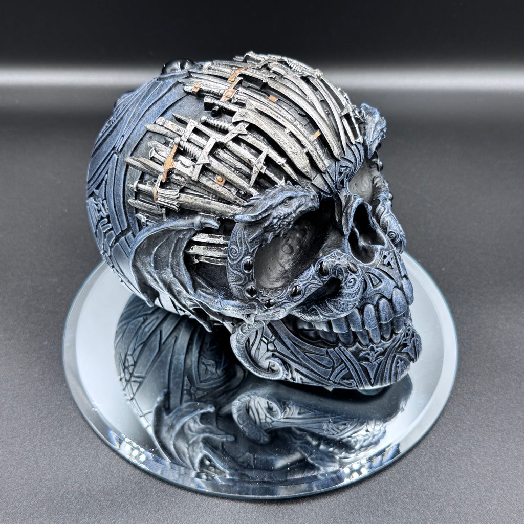 Sword Skull 18.5cm Figurine, Resin, Black