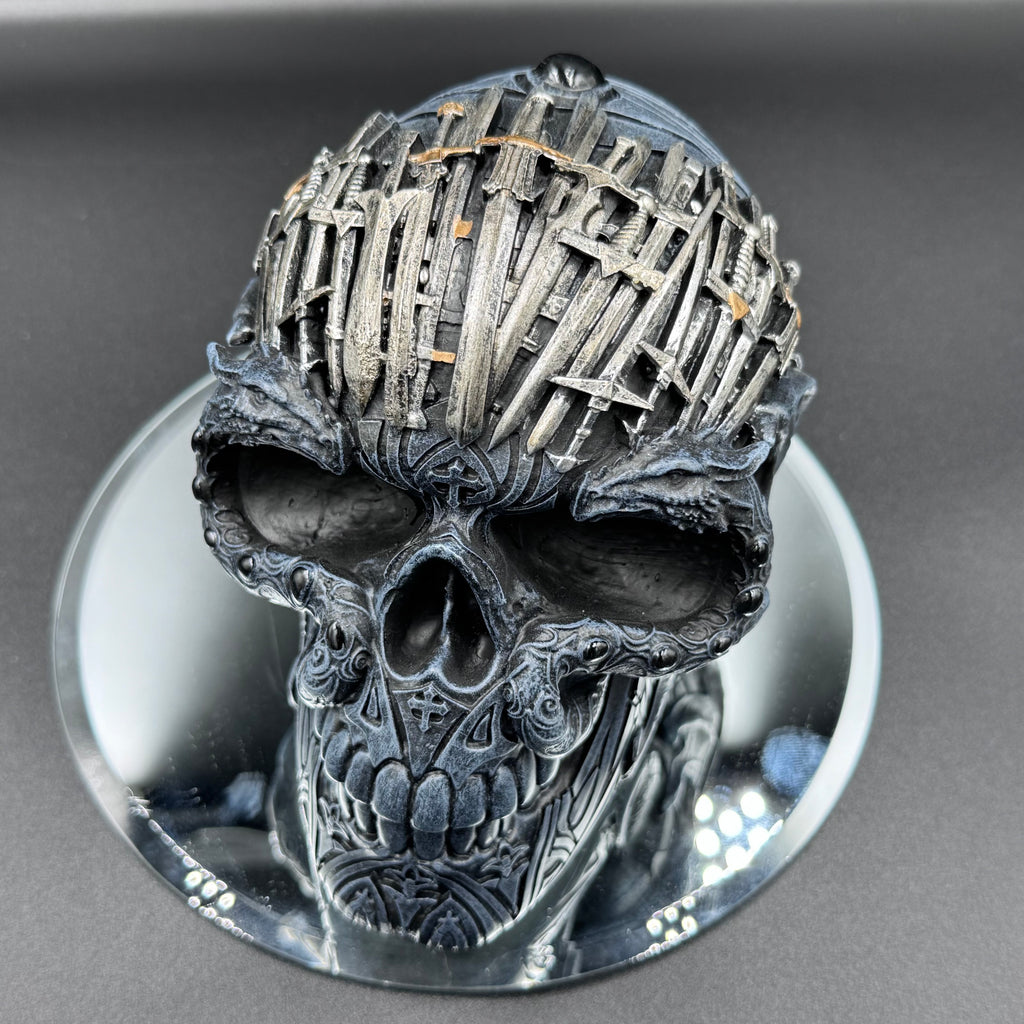 Sword Skull 18.5cm Figurine, Resin, Black