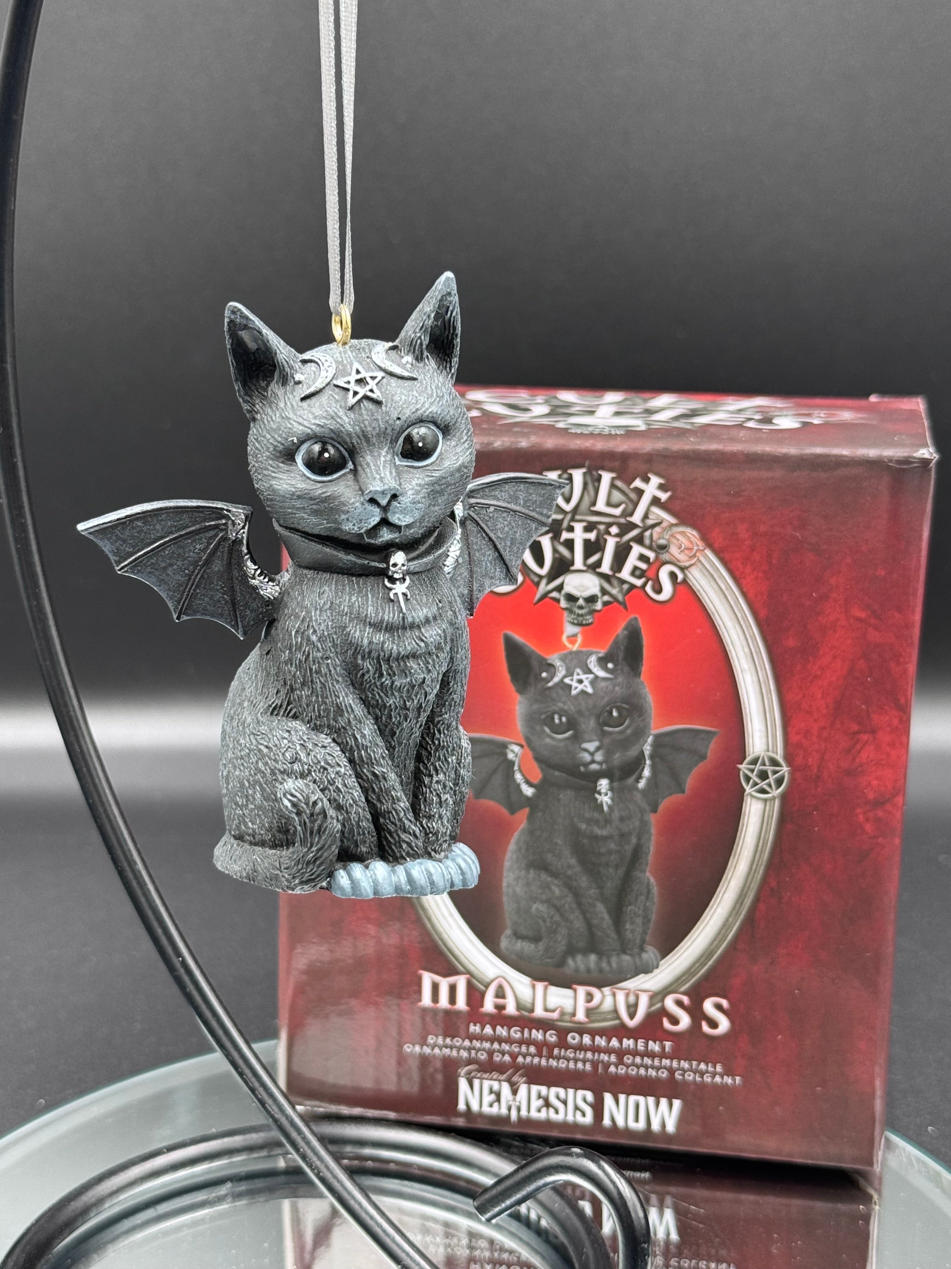 Malpuss Black Bat Cat Hanging Decorative Ornament 9.2cm