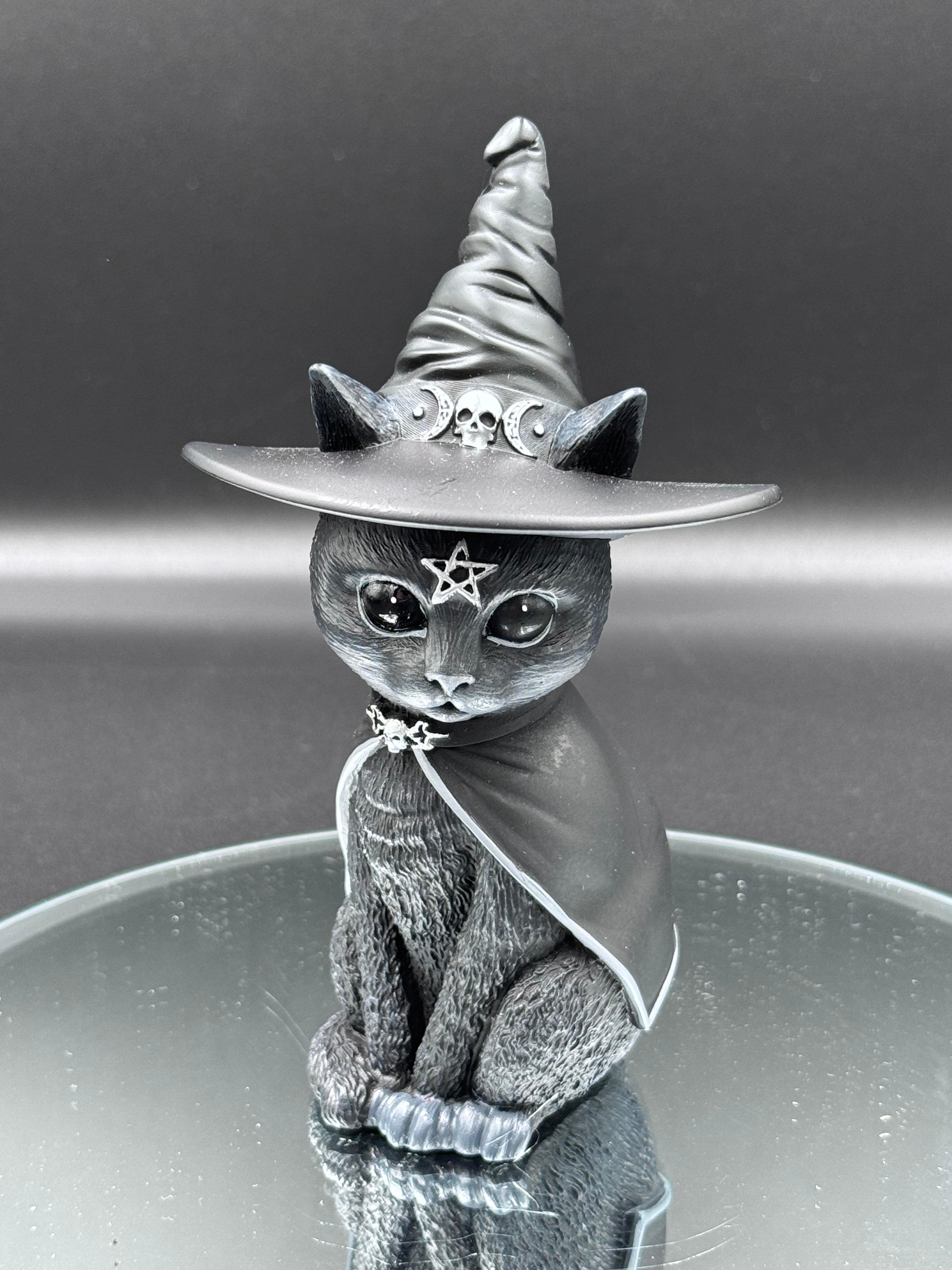 Purrah Witches Hat Occult Cat Figurine