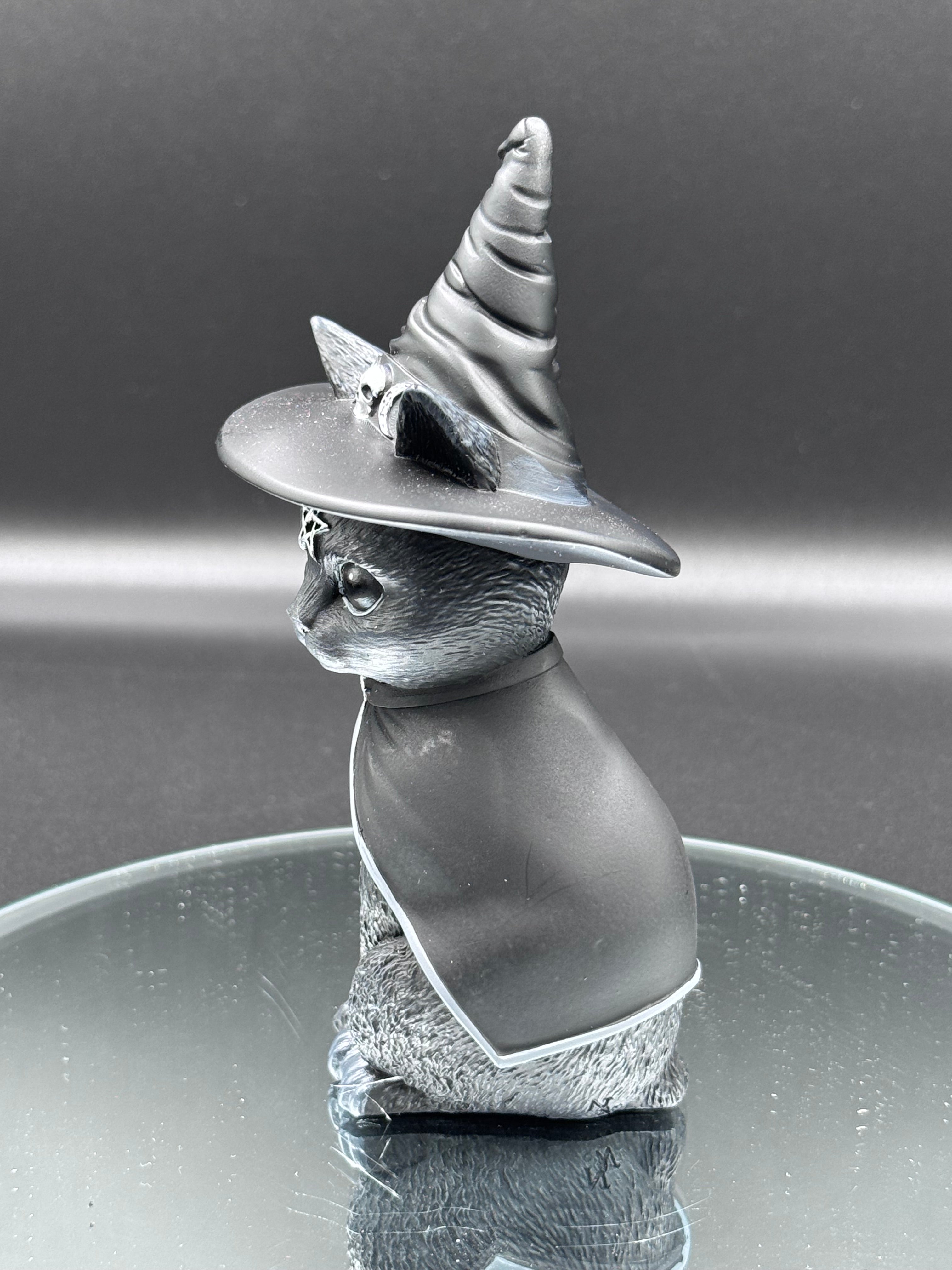 Purrah Witches Hat Occult Cat Figurine