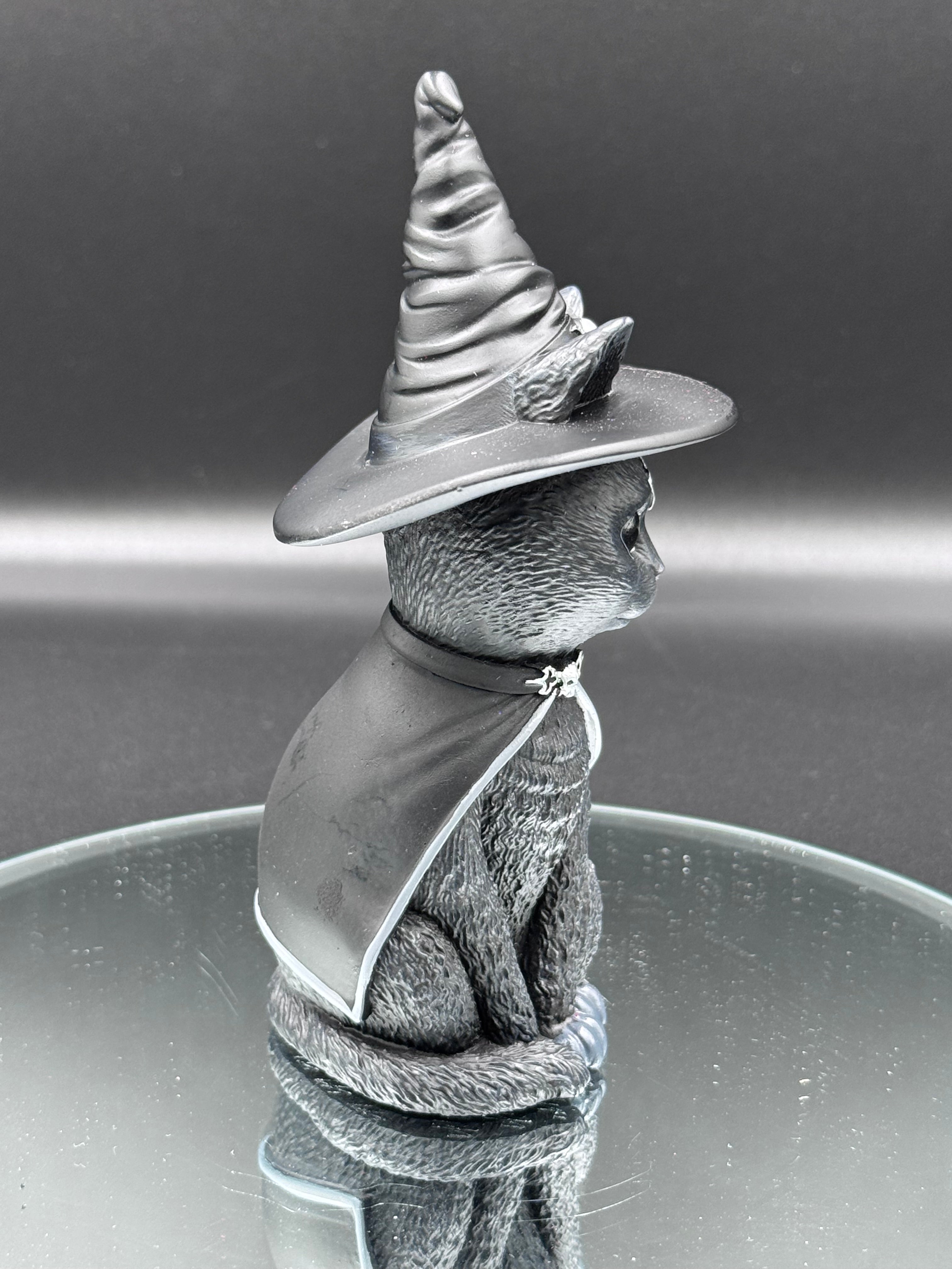 Purrah Witches Hat Occult Cat Figurine