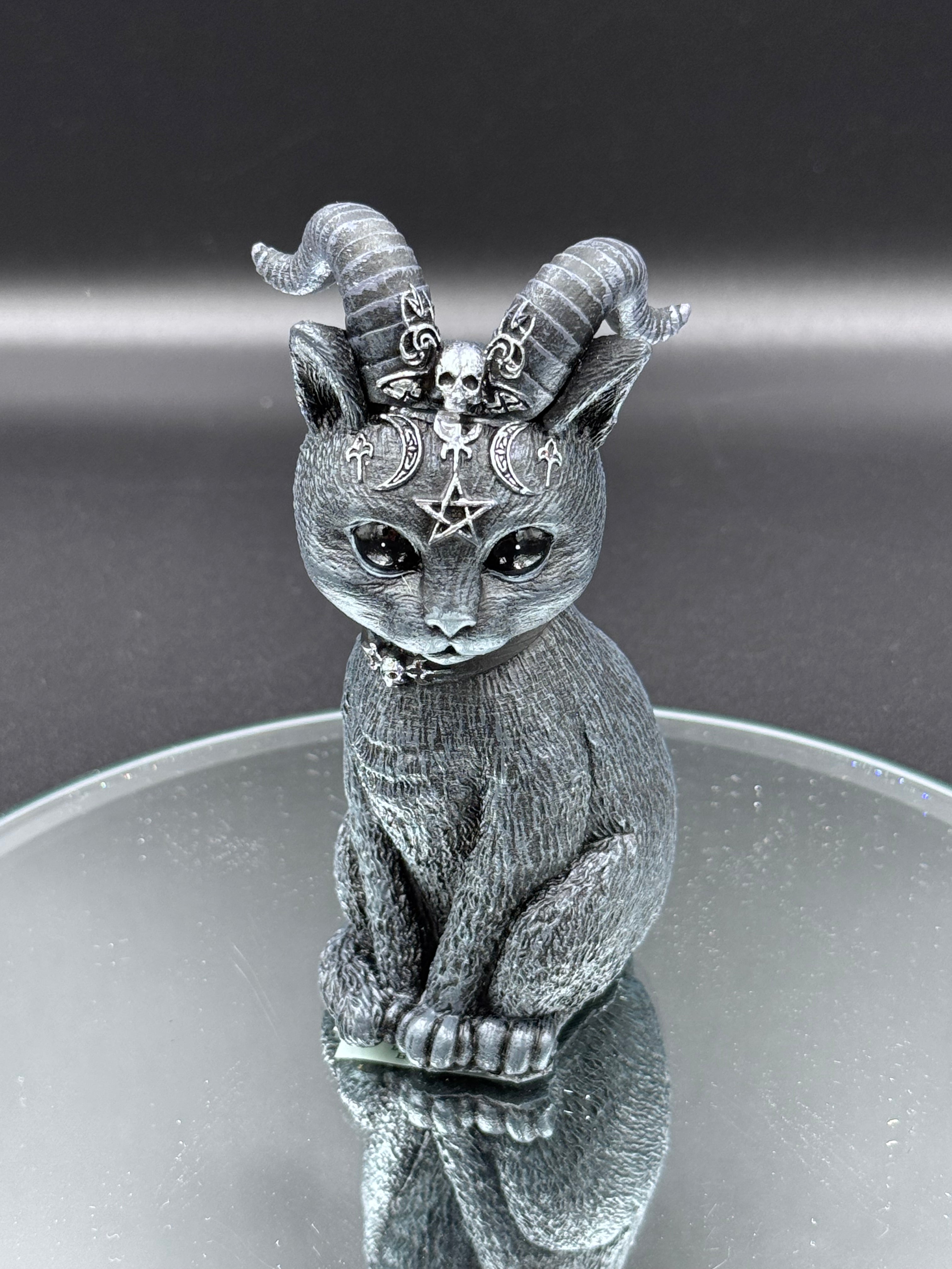 Pawzuph Horned Occult Cat Figurine
