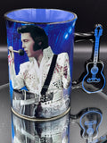 Elvis The King of Rock and Roll Blue Mug, 16oz