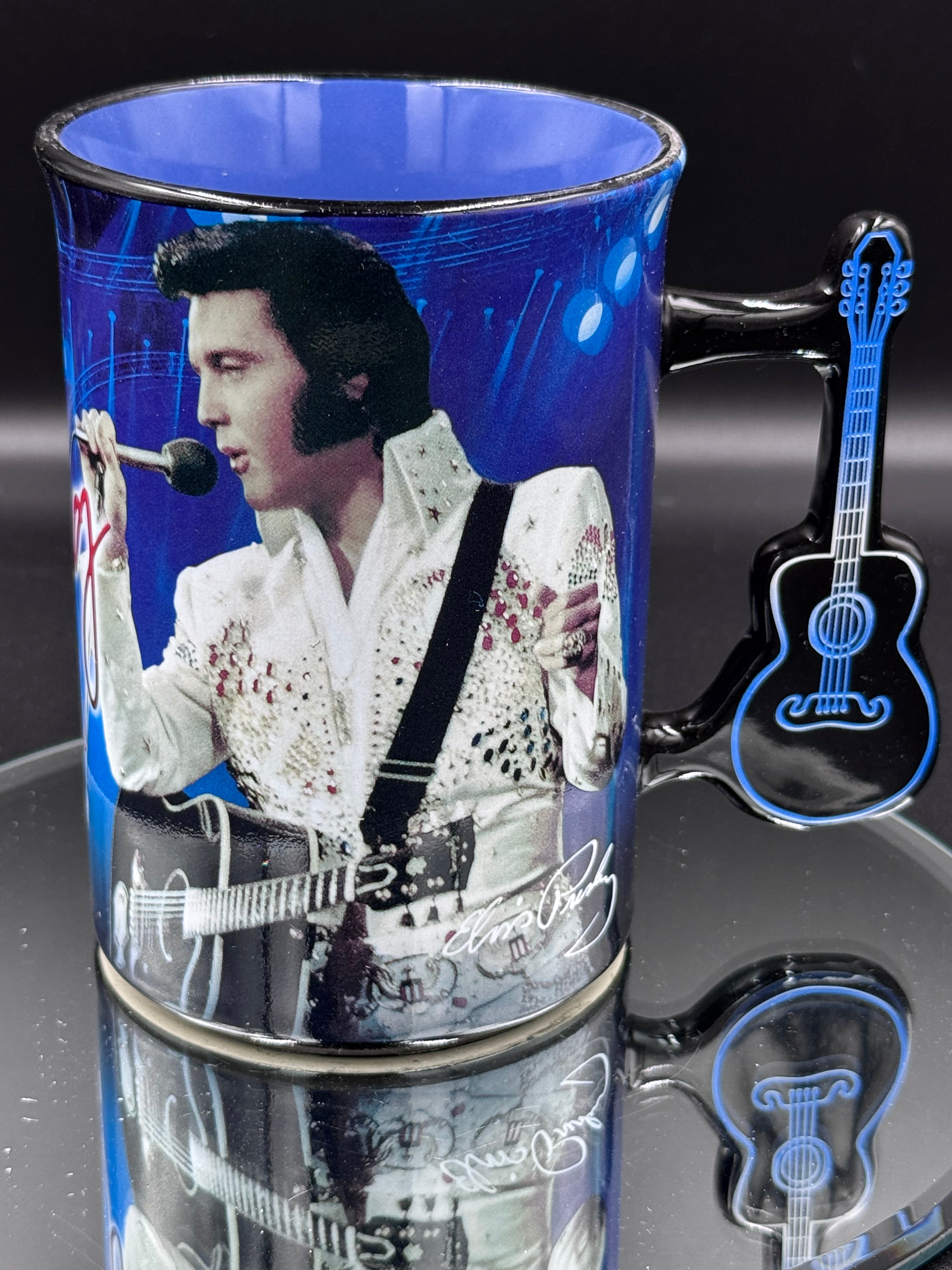 Elvis The King of Rock and Roll Blue Mug, 16oz
