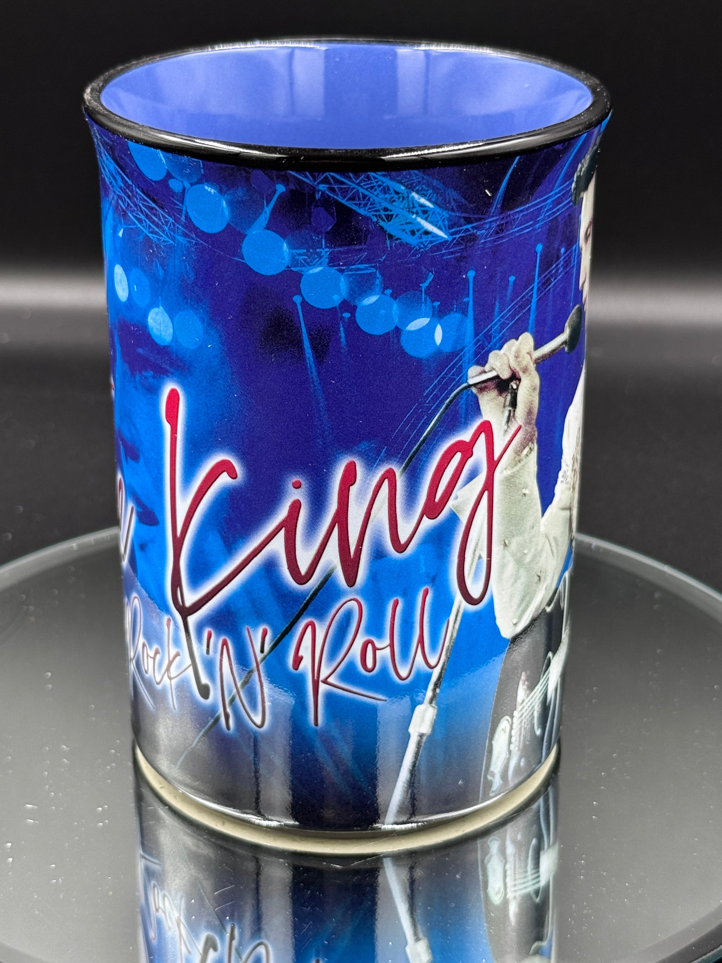 Elvis The King of Rock and Roll Blue Mug, 16oz