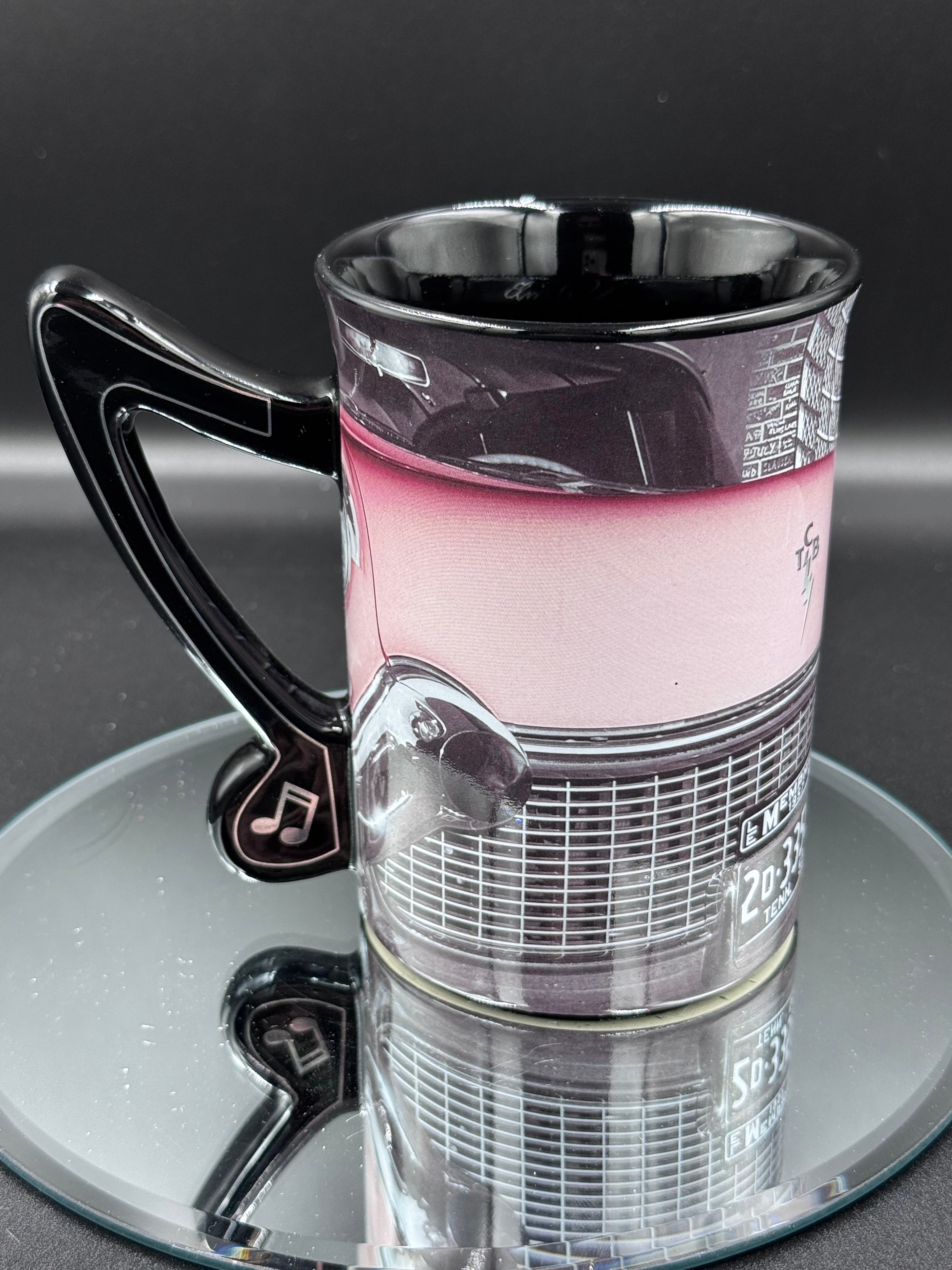 Elvis Presley with Pink Cadillac Drinking Mug, Black