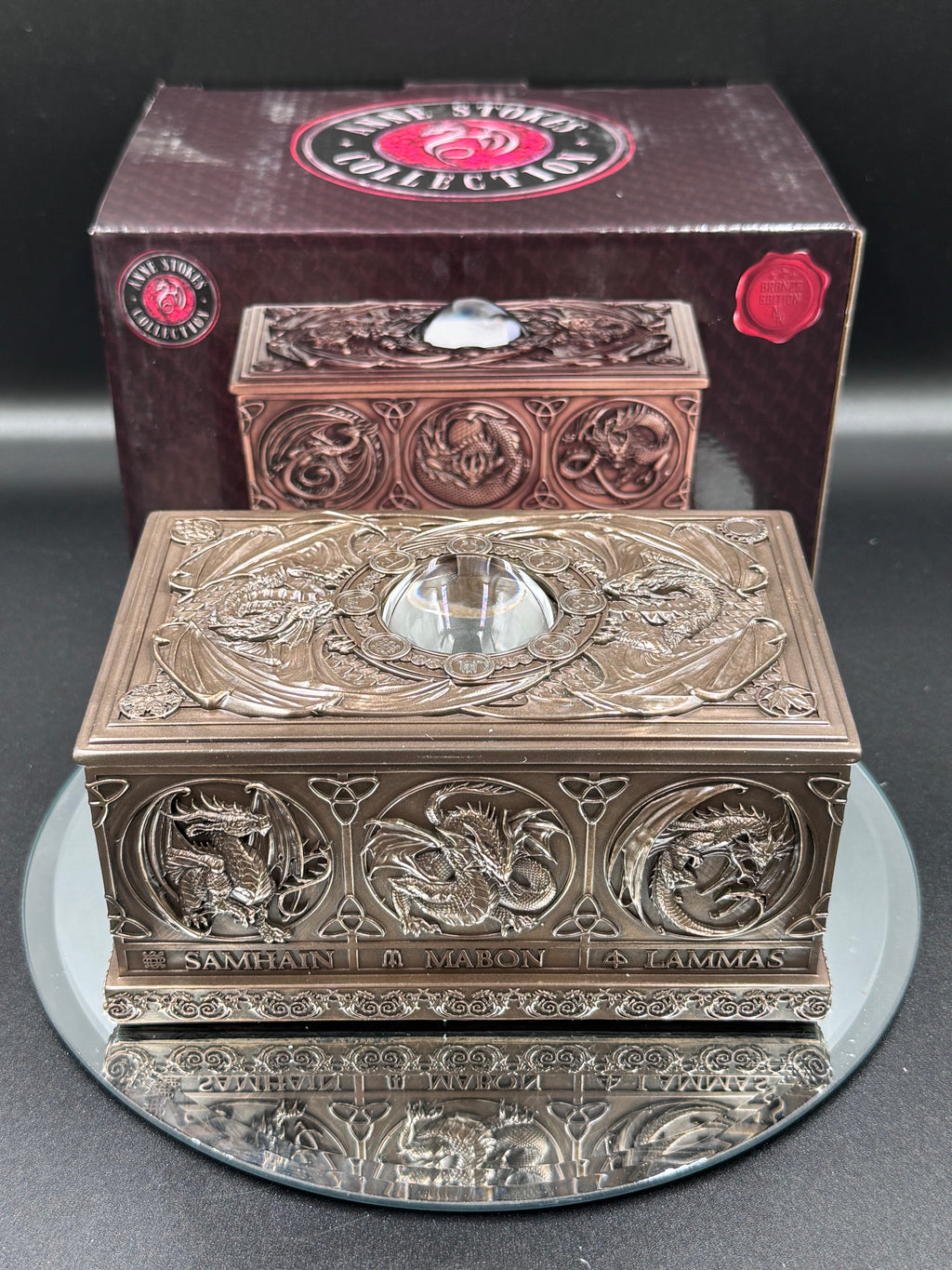 Anne Stokes Dragons of the Sabbats Tarot Box Bronze