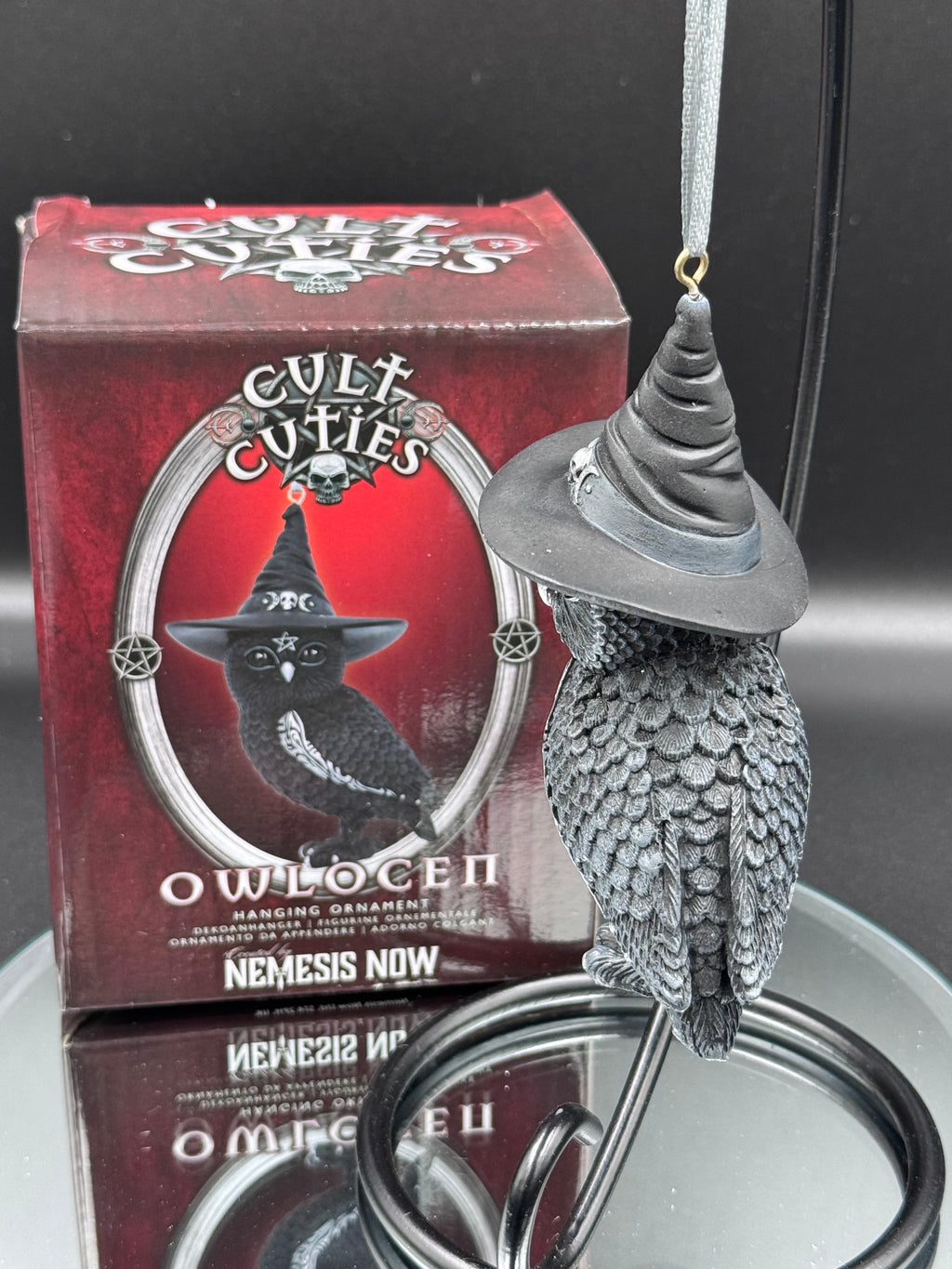 Owlocen Black Witch Owl Hanging Decorative Ornament 12cm