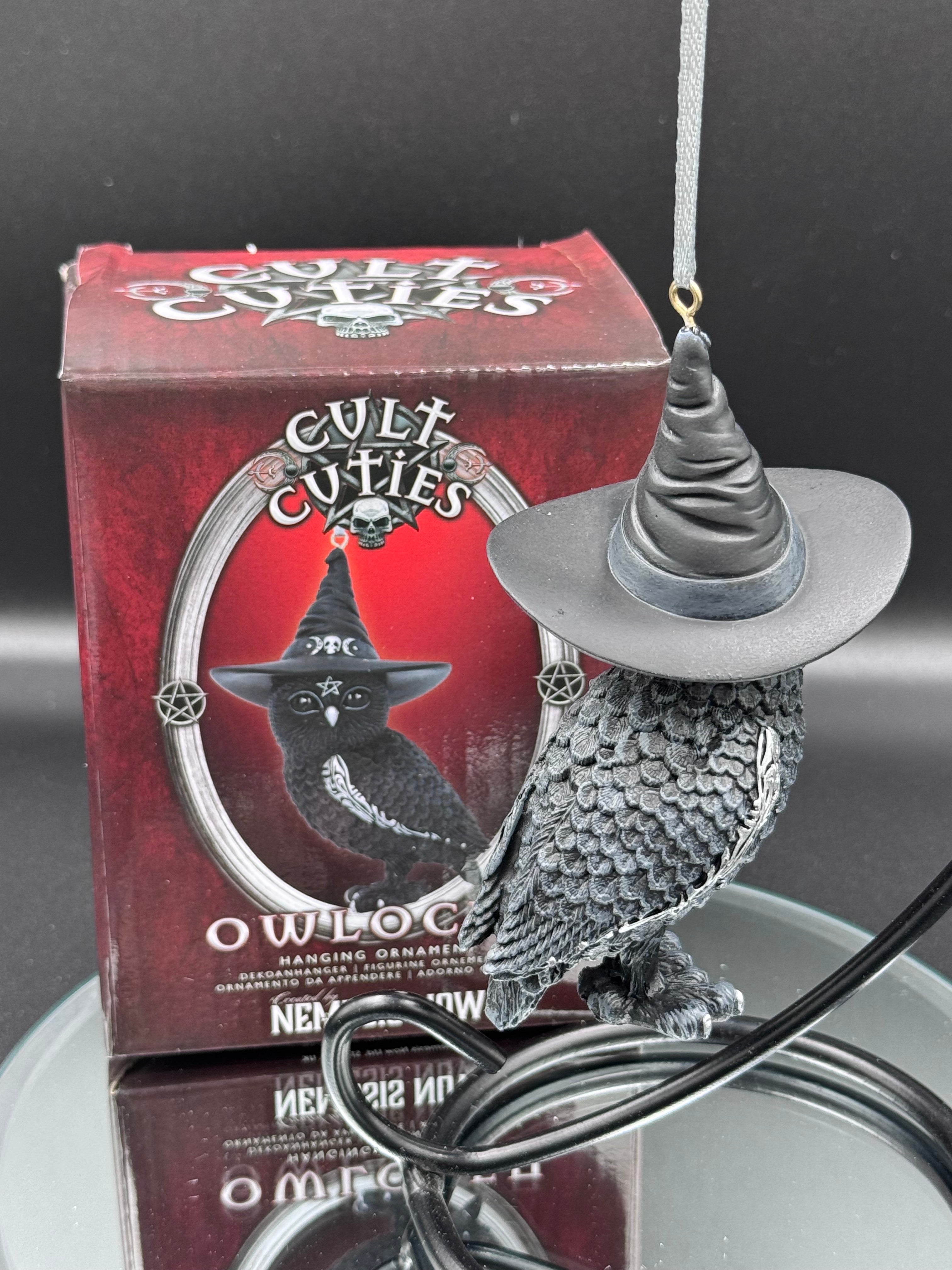 Owlocen Black Witch Owl Hanging Decorative Ornament 12cm