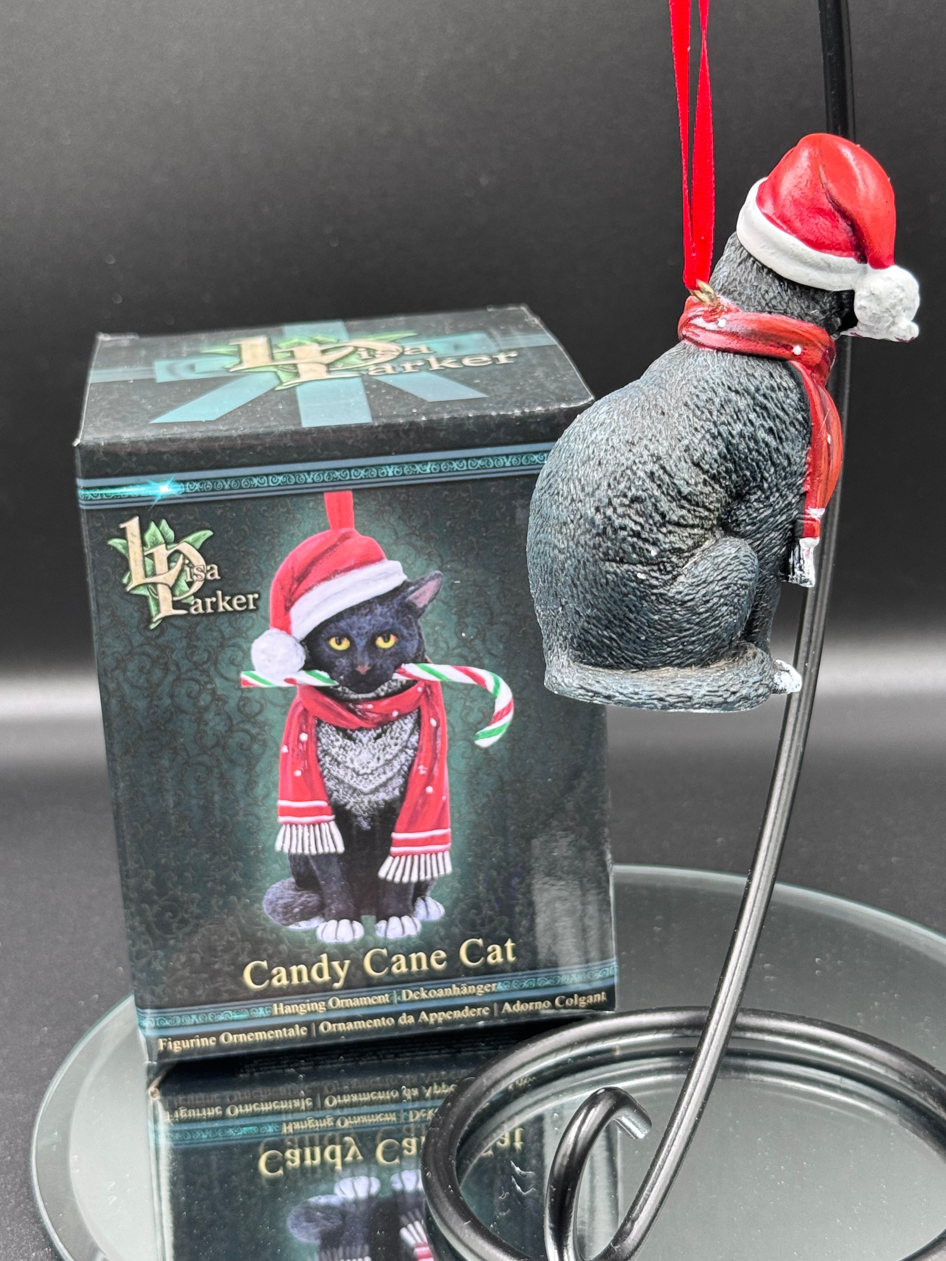 Lisa Parker Candy Cane Cat Hanging Ornament 9cm