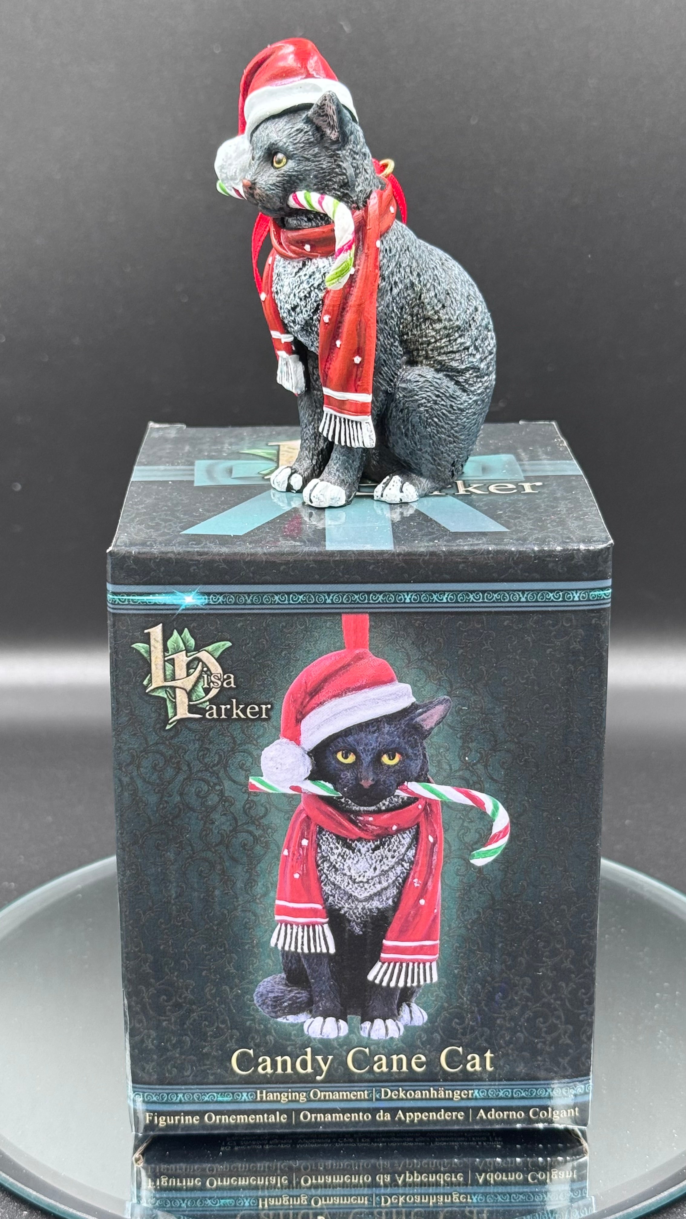 Lisa Parker Candy Cane Cat Hanging Ornament 9cm