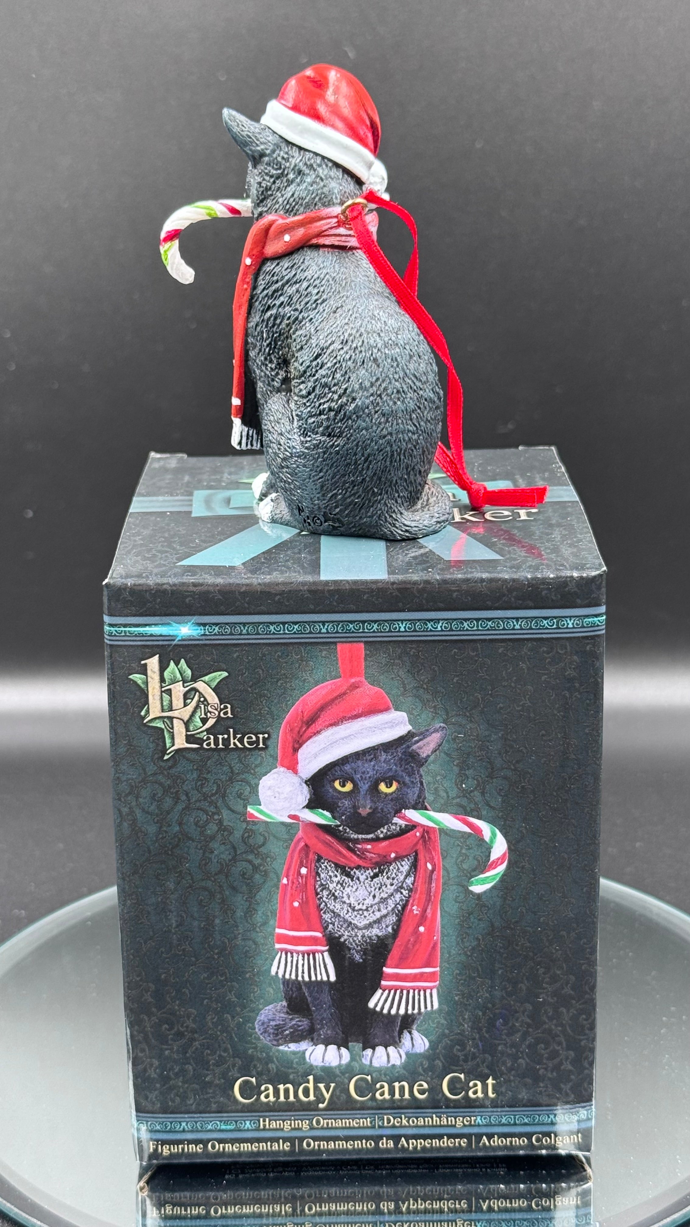 Lisa Parker Candy Cane Cat Hanging Ornament 9cm