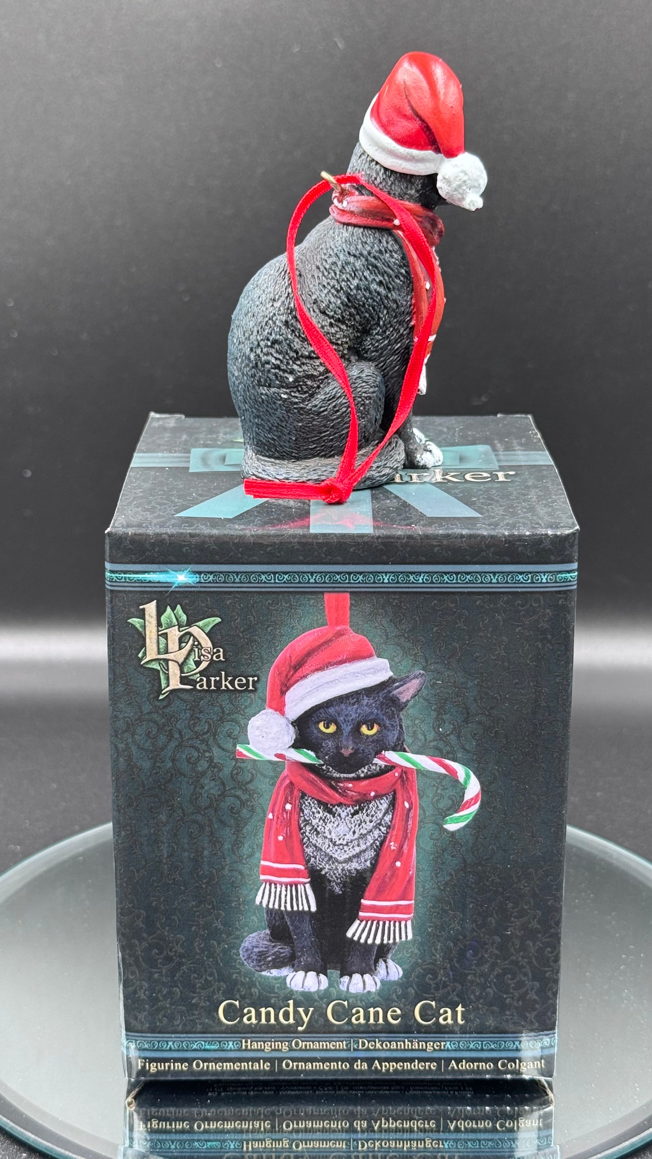 Lisa Parker Candy Cane Cat Hanging Ornament 9cm