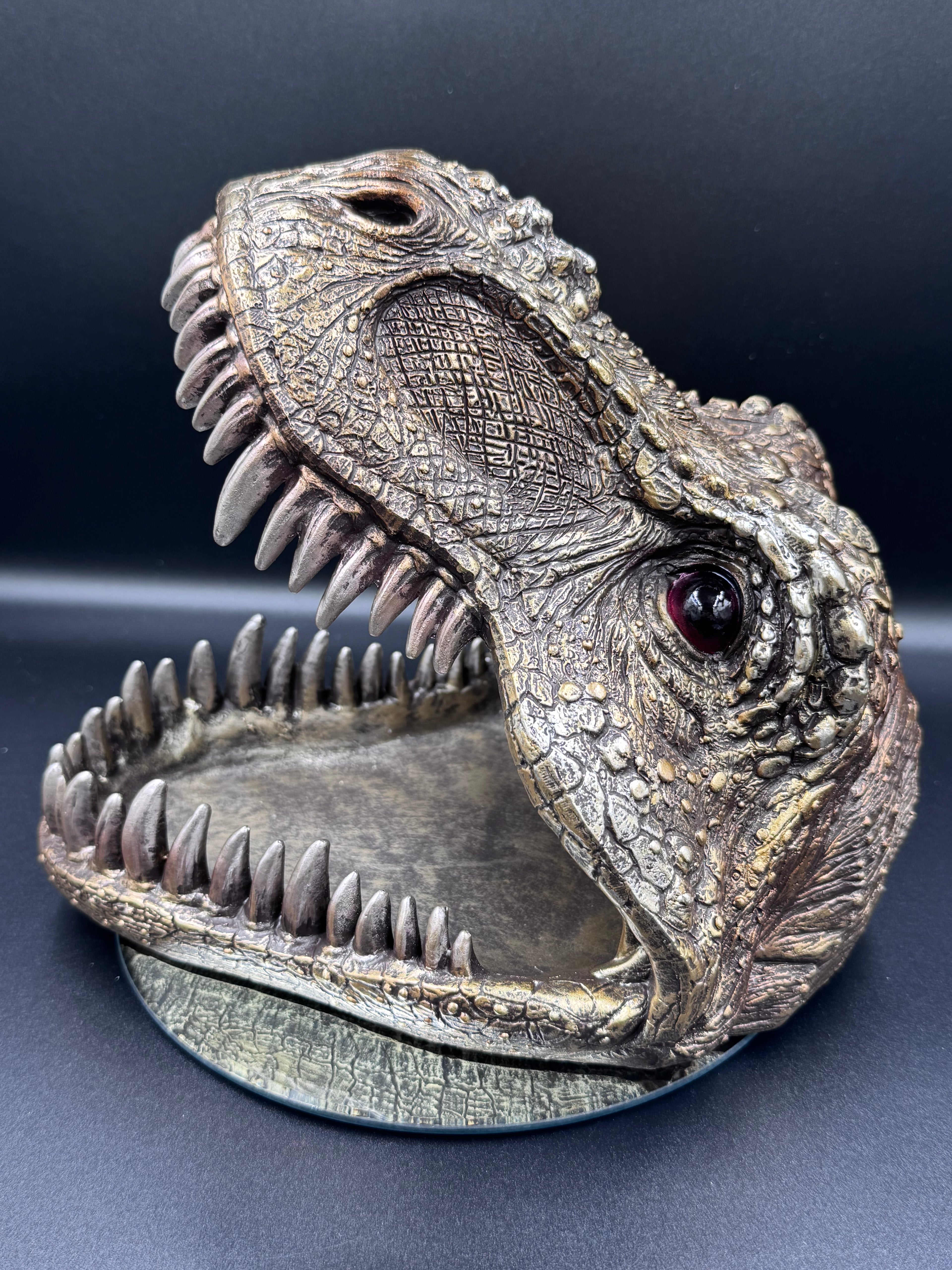 Metallic Tyrannosaurus Rex Head Trinket Dish