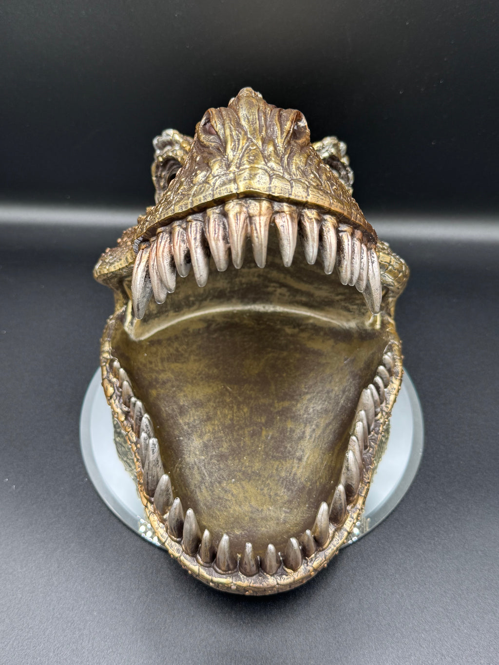 Metallic Tyrannosaurus Rex Head Trinket Dish