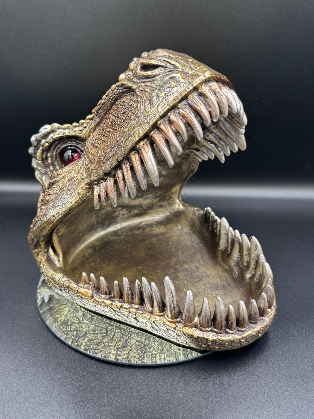 Metallic Tyrannosaurus Rex Head Trinket Dish