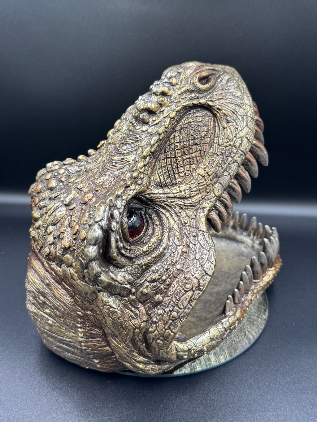 Metallic Tyrannosaurus Rex Head Trinket Dish