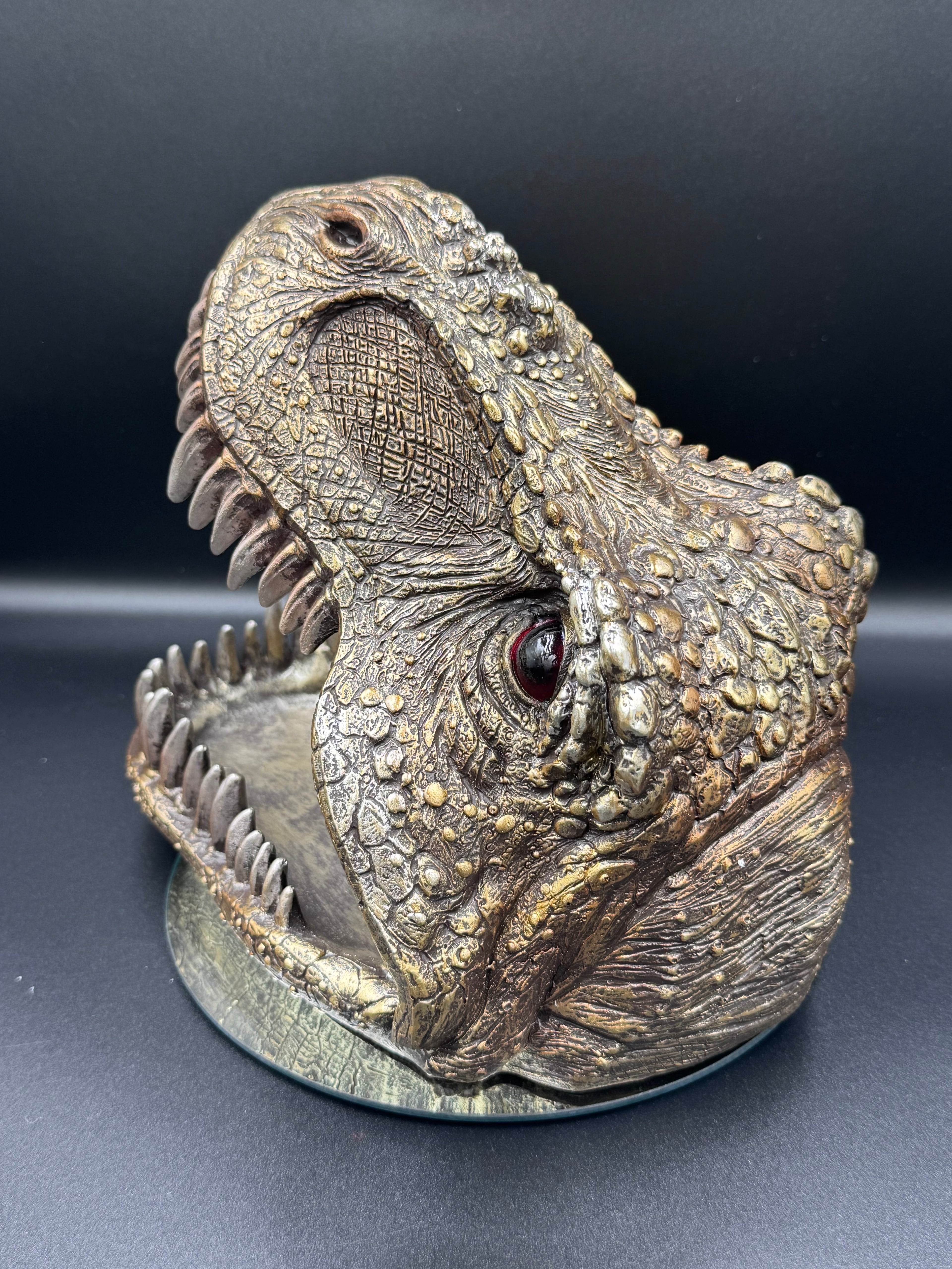 Metallic Tyrannosaurus Rex Head Trinket Dish
