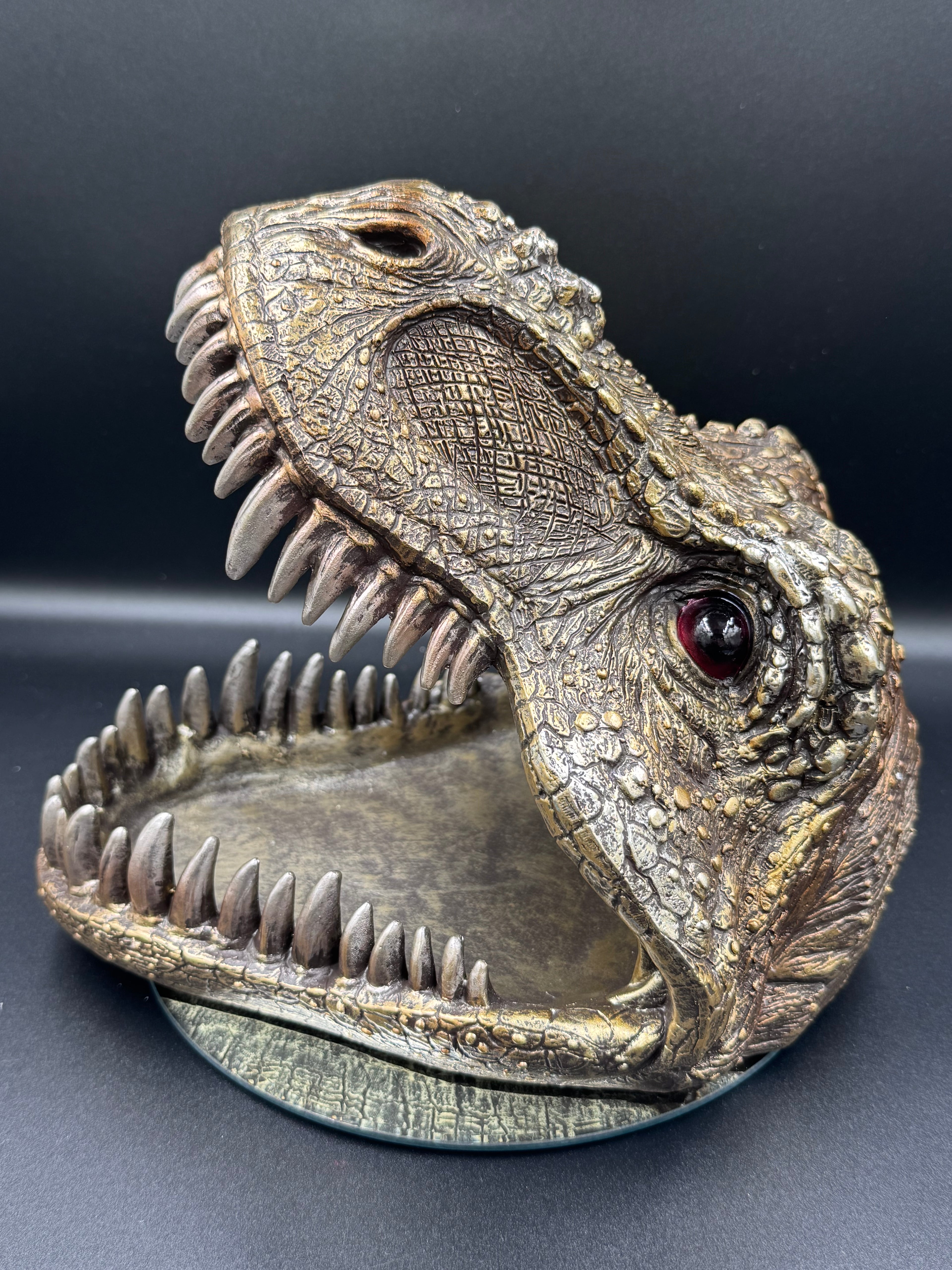 Metallic Tyrannosaurus Rex Head Trinket Dish