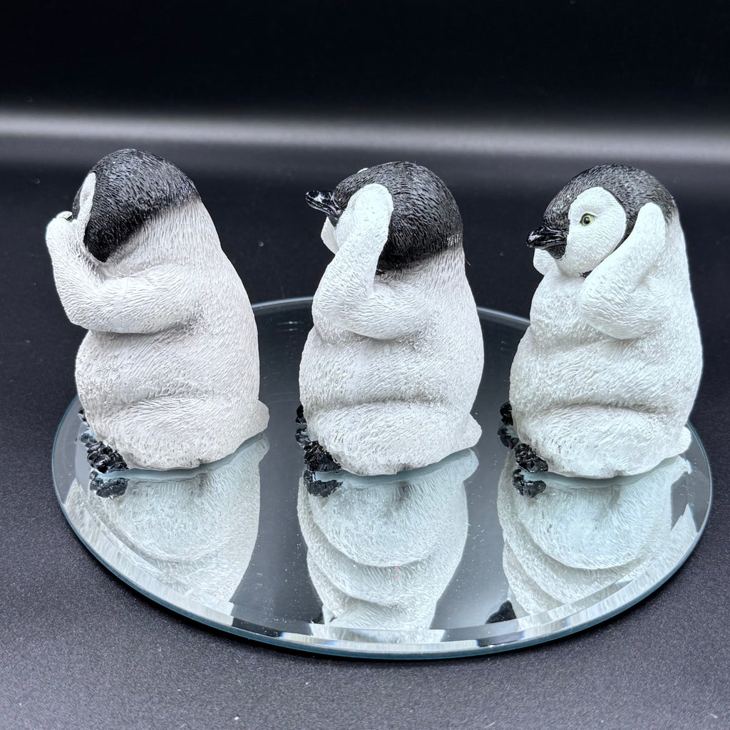 Three Wise Penguins Figurine Set 8.7cm - See, Hear, Speak No Evil