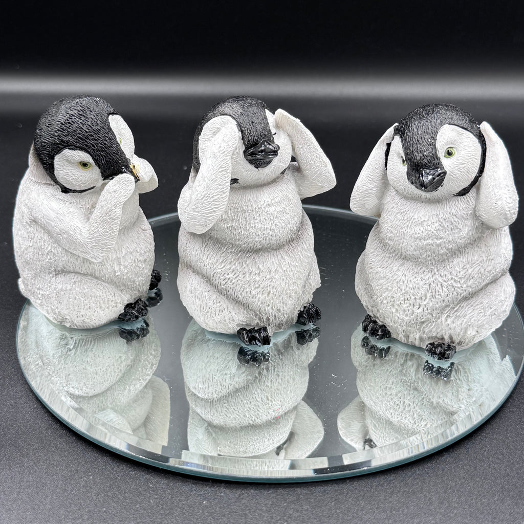 Three Wise Penguins Figurine Set 8.7cm - See, Hear, Speak No Evil