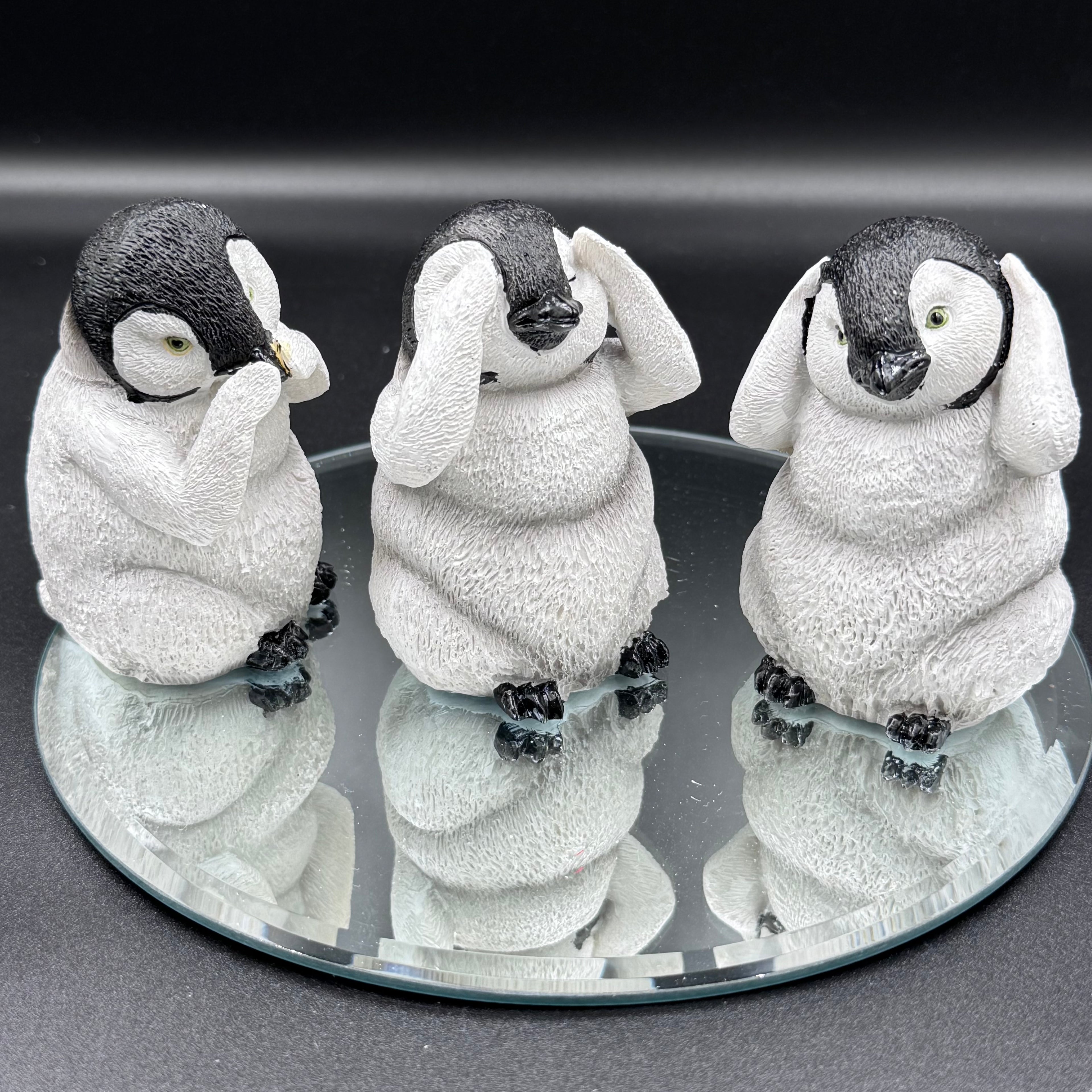 Three Wise Penguins Figurine Set 8.7cm - See, Hear, Speak No Evil