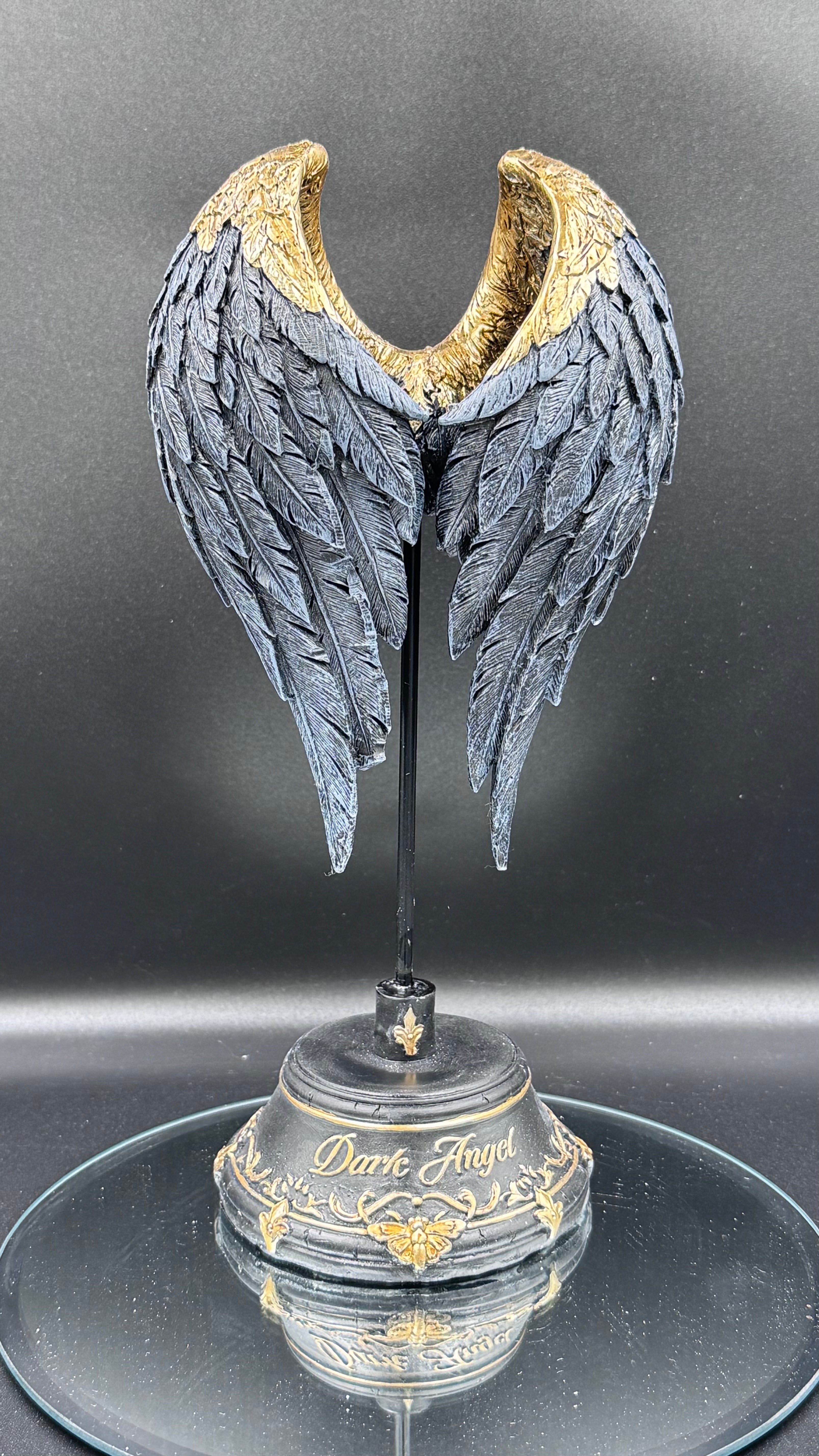 Dark Angel Gothic Fallen Fae Wing Sculpture Figurine