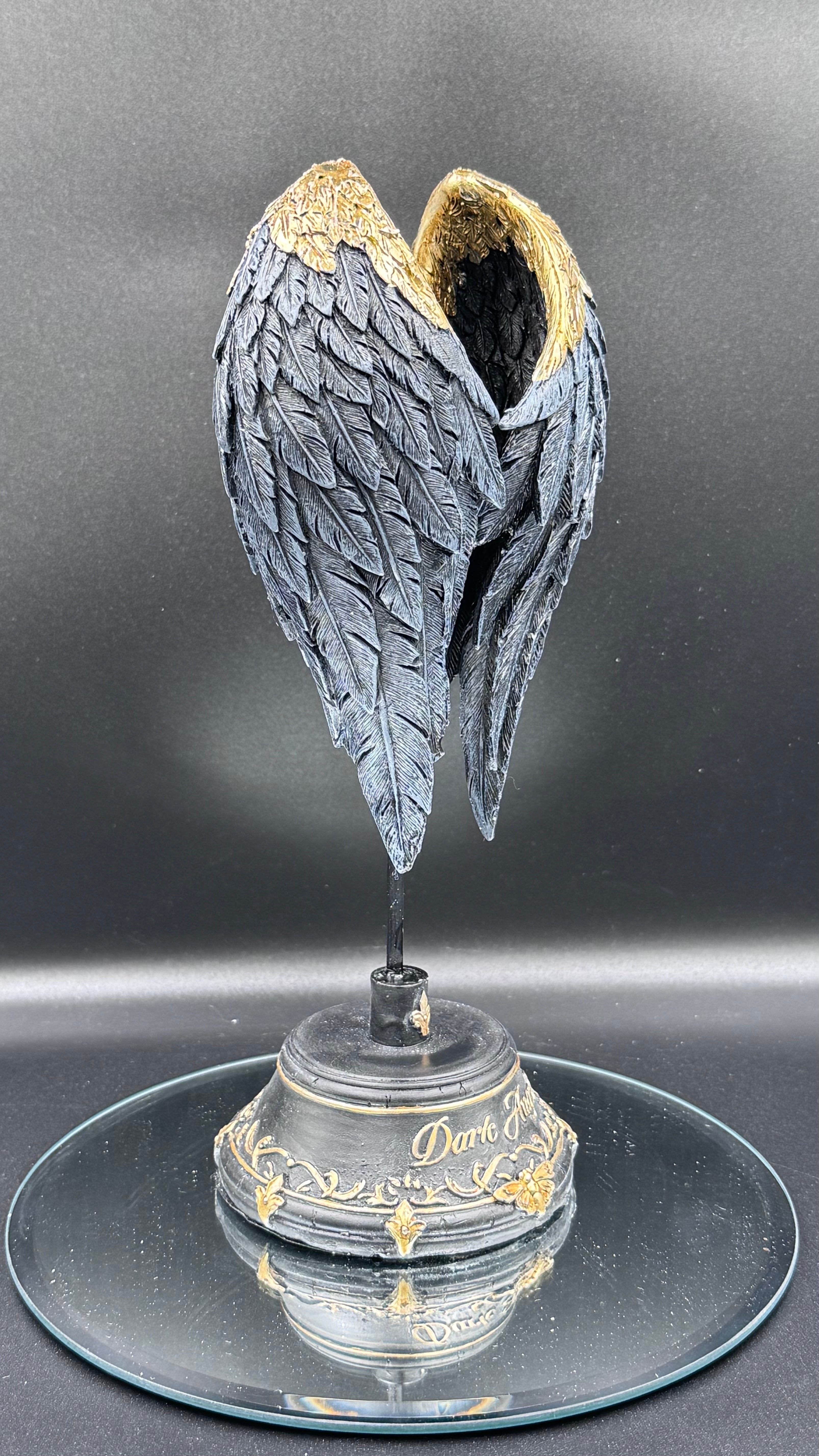 Dark Angel Gothic Fallen Fae Wing Sculpture Figurine