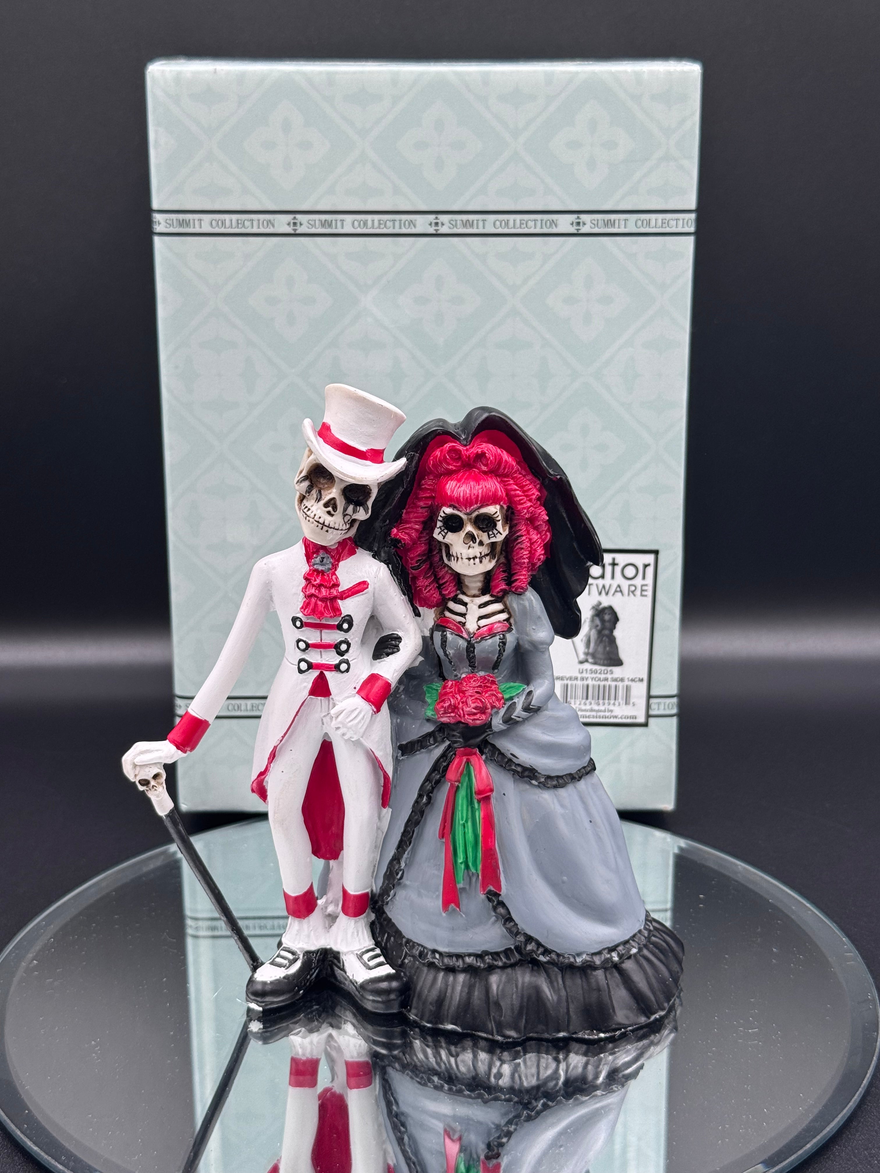 Forever By Your Side Figurine Skeleton Wedding Bride Groom Valentine