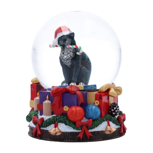 Lisa Parker Krampuss Black Cat Christmas Snow Globe 13.5cm