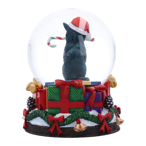 Lisa Parker Krampuss Black Cat Christmas Snow Globe 13.5cm